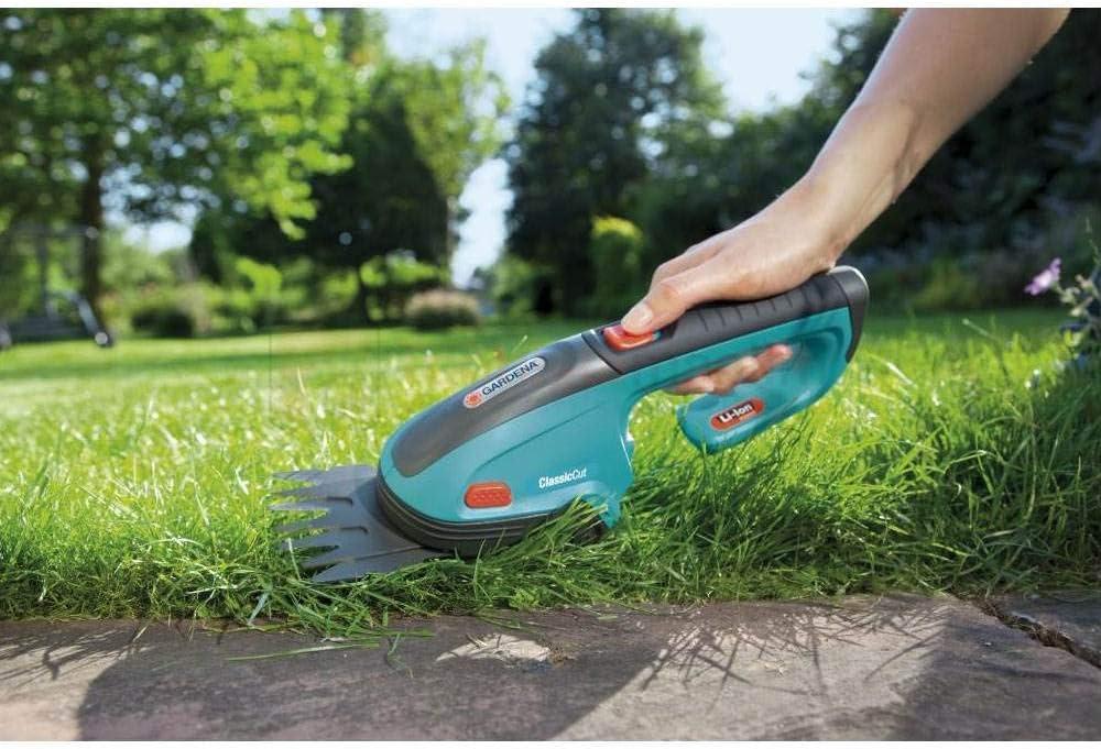 imageGARDENA 09887 Cordless Hedge Trimmer and Grass Shears Electric Garden Tools for Battery Trimming of Lawn Edges Shrubs and Bushes Handheld with 80 Min RuntimeGrass Shears Old Model