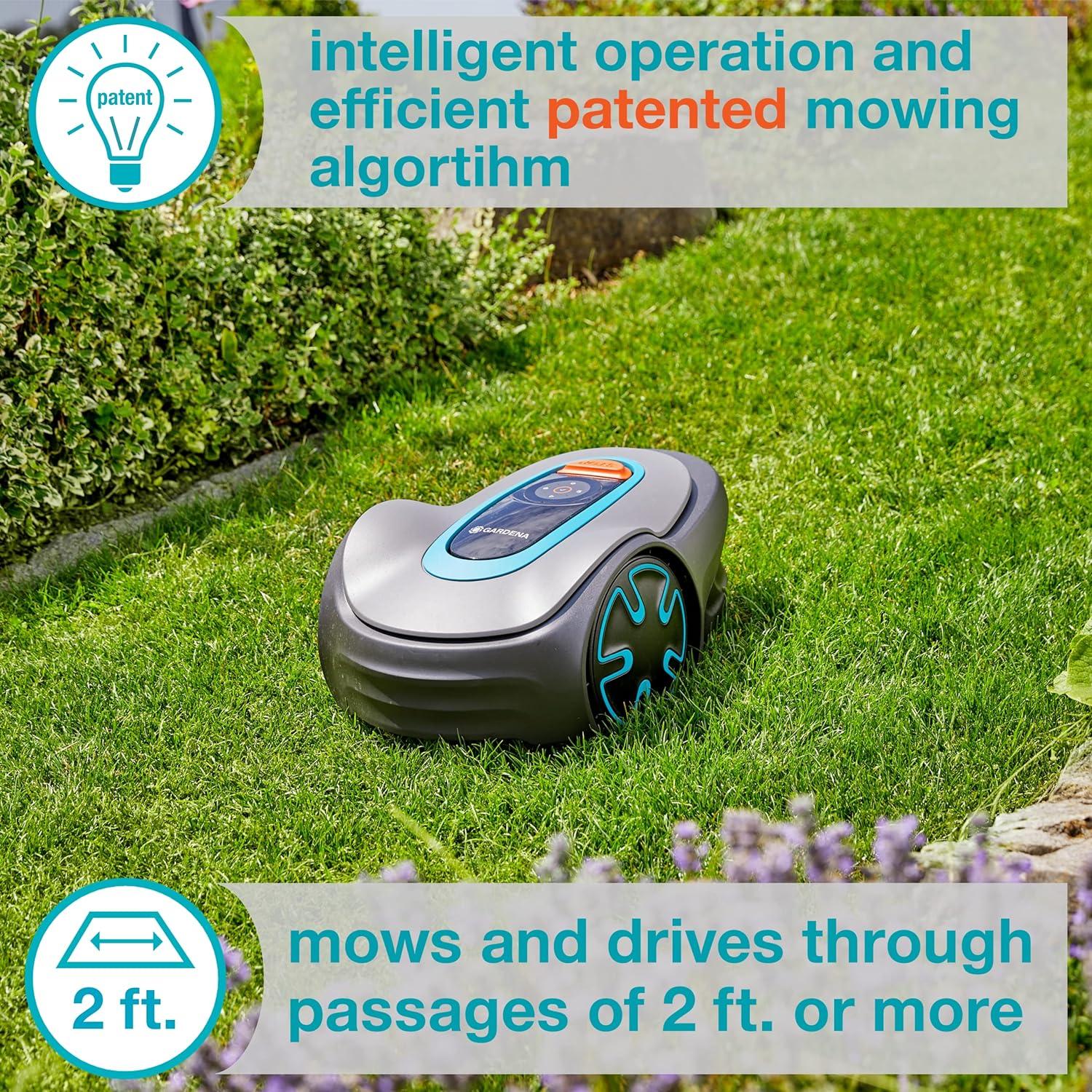 imageGARDENA 1500141 SILENO City Automatic Robotic Lawn Mower with Bluetooth app and Boundary Wire one of The quietest in its Class for lawns up to 2700 Sq Ft Made in Europe GreyMinimo