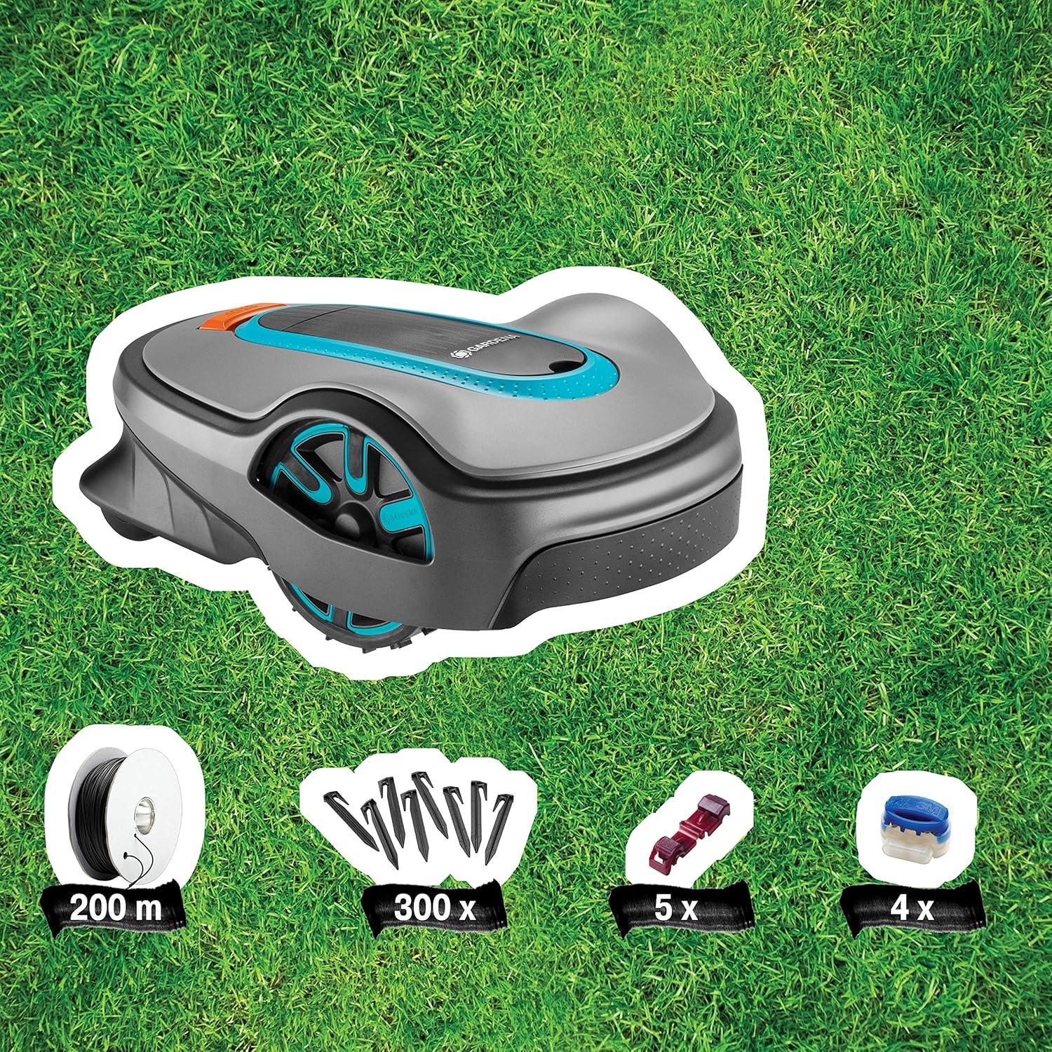 imageGARDENA 1500141 SILENO City Automatic Robotic Lawn Mower with Bluetooth app and Boundary Wire one of The quietest in its Class for lawns up to 2700 Sq Ft Made in Europe GreyLife