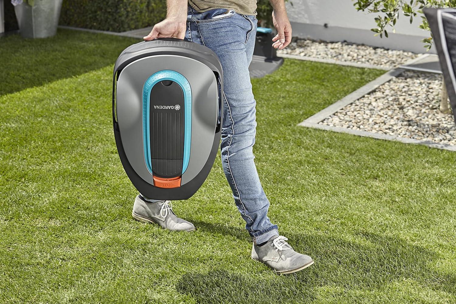 imageGARDENA 1500141 SILENO City Automatic Robotic Lawn Mower with Bluetooth app and Boundary Wire one of The quietest in its Class for lawns up to 2700 Sq Ft Made in Europe GreyCity