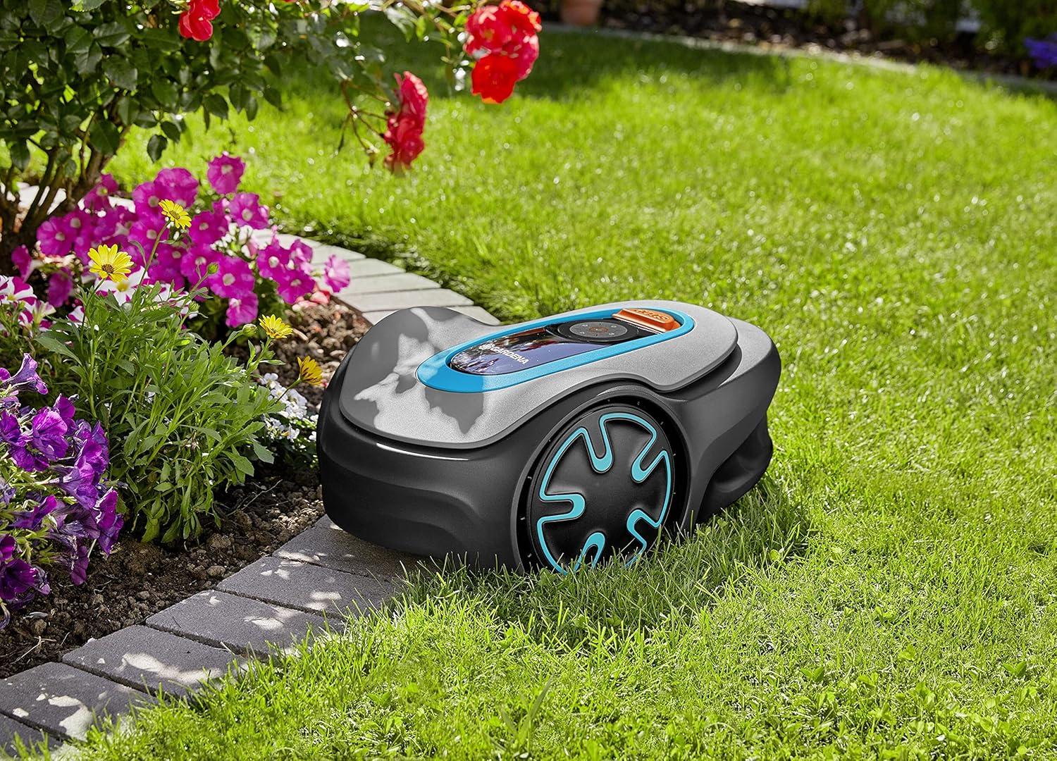 imageGARDENA 1500141 SILENO City Automatic Robotic Lawn Mower with Bluetooth app and Boundary Wire one of The quietest in its Class for lawns up to 2700 Sq Ft Made in Europe GreyMinimo