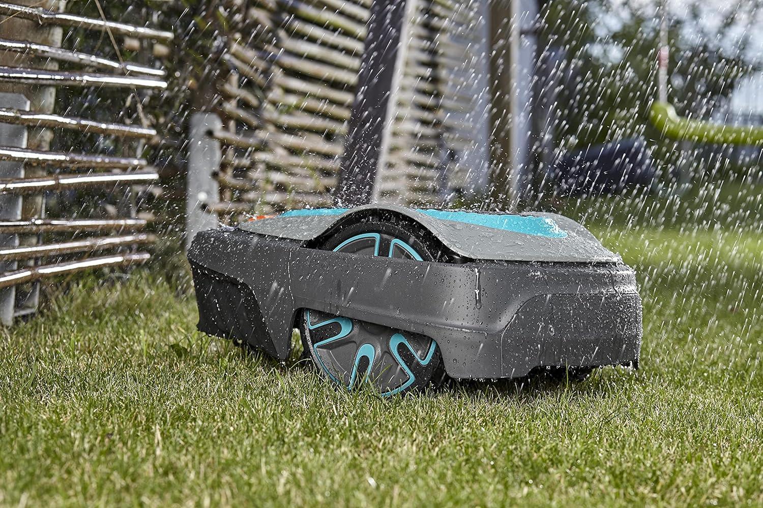 imageGARDENA 1500141 SILENO City Automatic Robotic Lawn Mower with Bluetooth app and Boundary Wire one of The quietest in its Class for lawns up to 2700 Sq Ft Made in Europe GreyCity