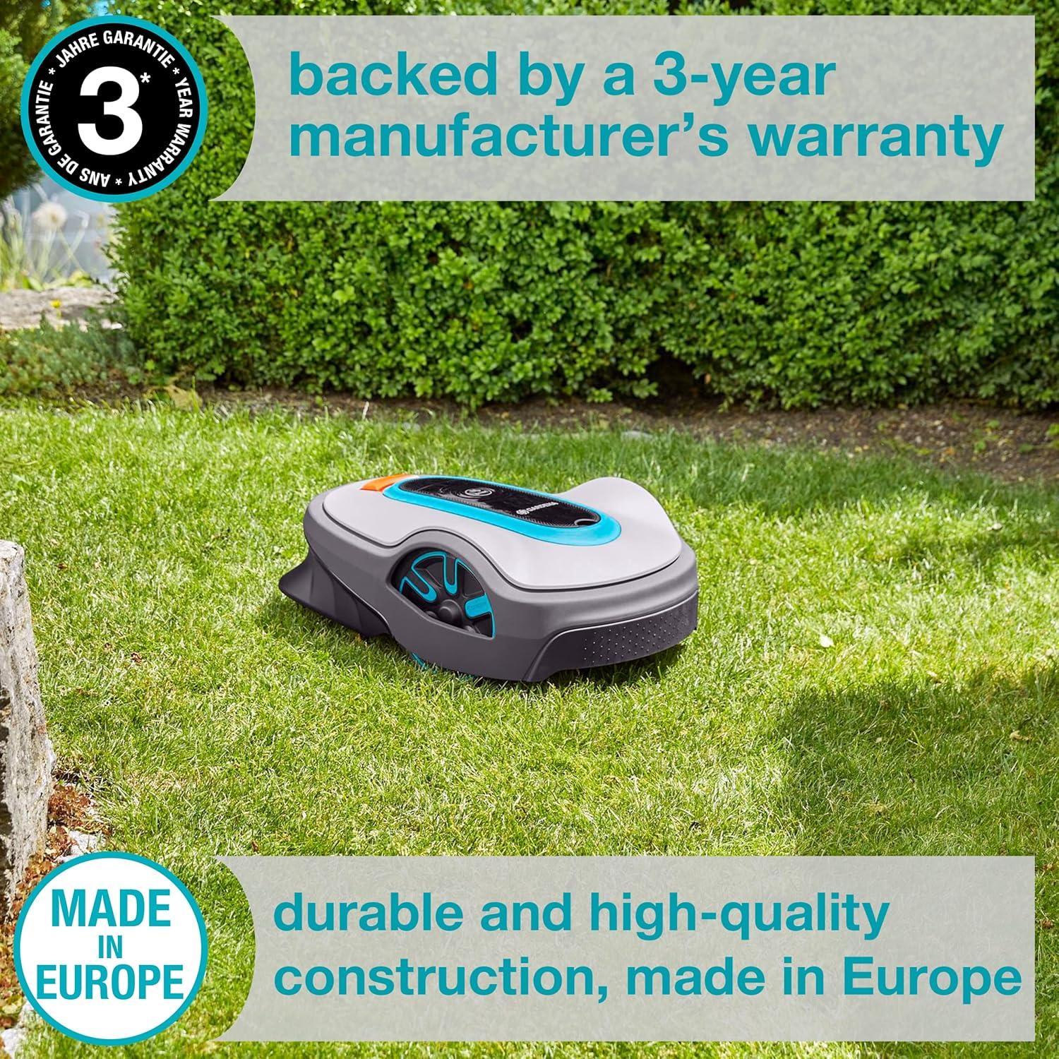 imageGARDENA 1500141 SILENO City Automatic Robotic Lawn Mower with Bluetooth app and Boundary Wire one of The quietest in its Class for lawns up to 2700 Sq Ft Made in Europe GreyLife