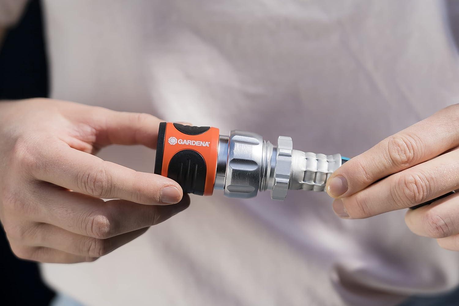 imageGARDENA 1827081 5 Piece Quick Connect Starter Set Fittings and Connectors For any 58 Inch or 12 Inch Garden Hose Sprinkler or Water Spray Nozzle Made In Germany4Pack