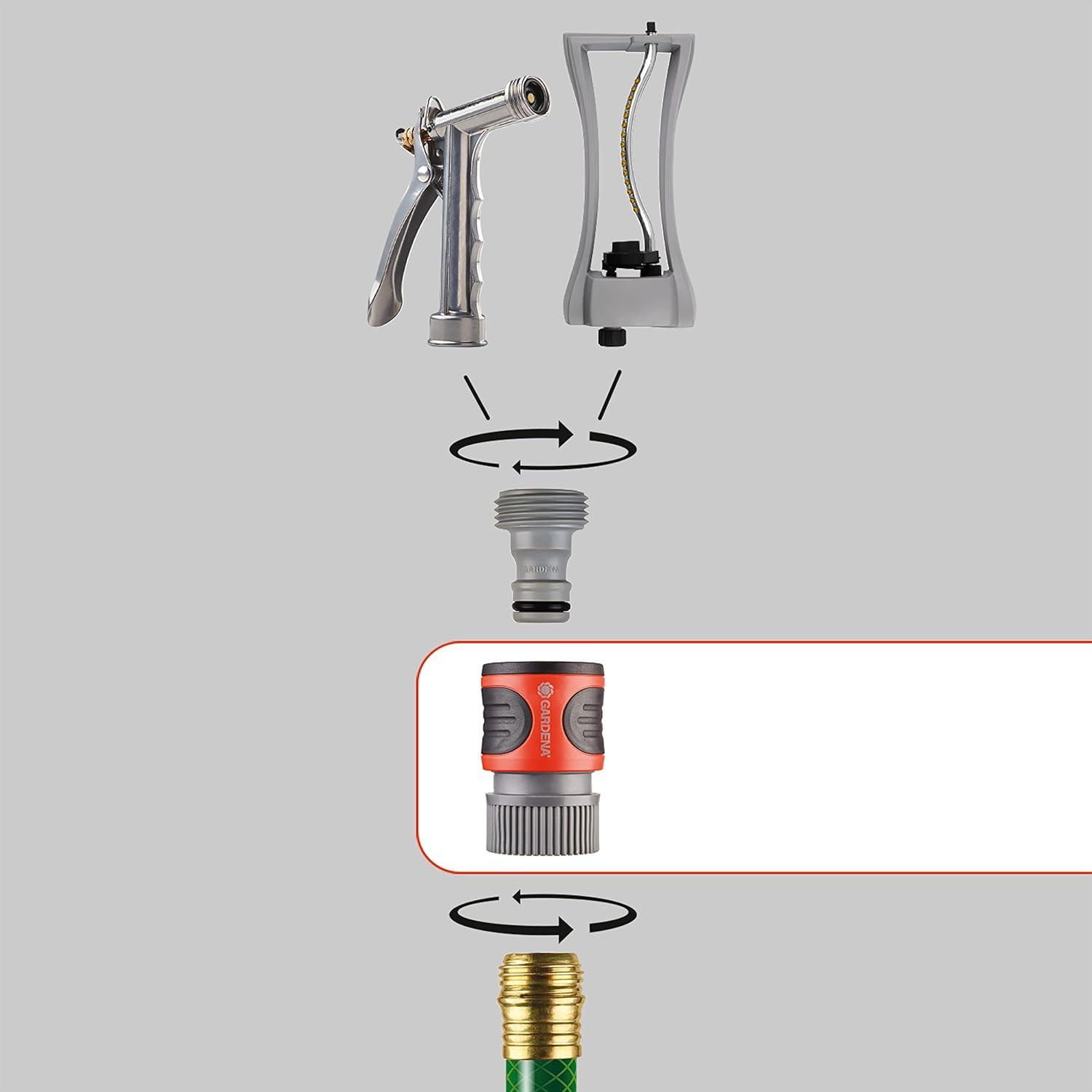 imageGARDENA 1827081 5 Piece Quick Connect Starter Set Fittings and Connectors For any 58 Inch or 12 Inch Garden Hose Sprinkler or Water Spray Nozzle Made In Germany5 Pack