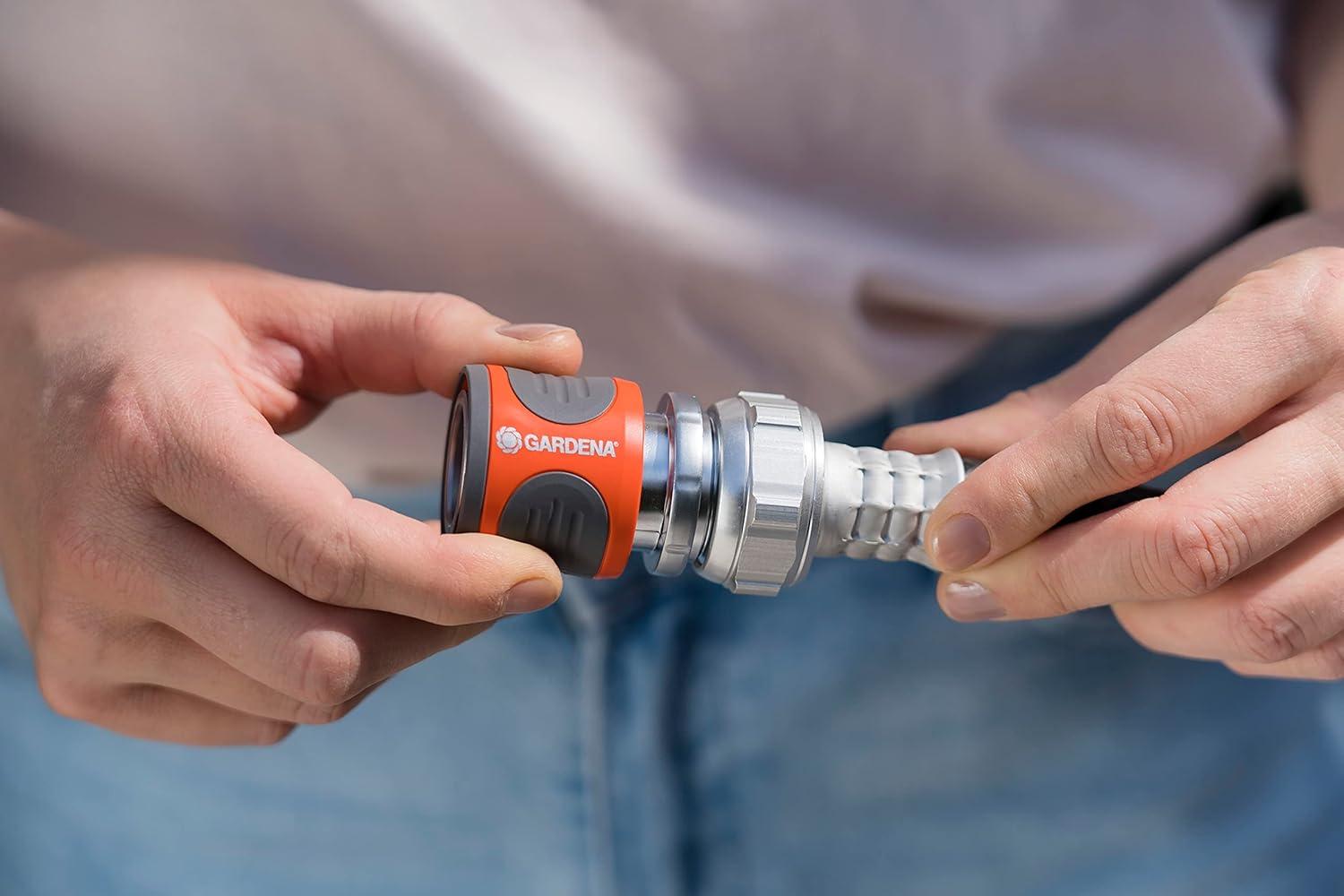 imageGARDENA 1827081 5 Piece Quick Connect Starter Set Fittings and Connectors For any 58 Inch or 12 Inch Garden Hose Sprinkler or Water Spray Nozzle Made In Germany4Pack