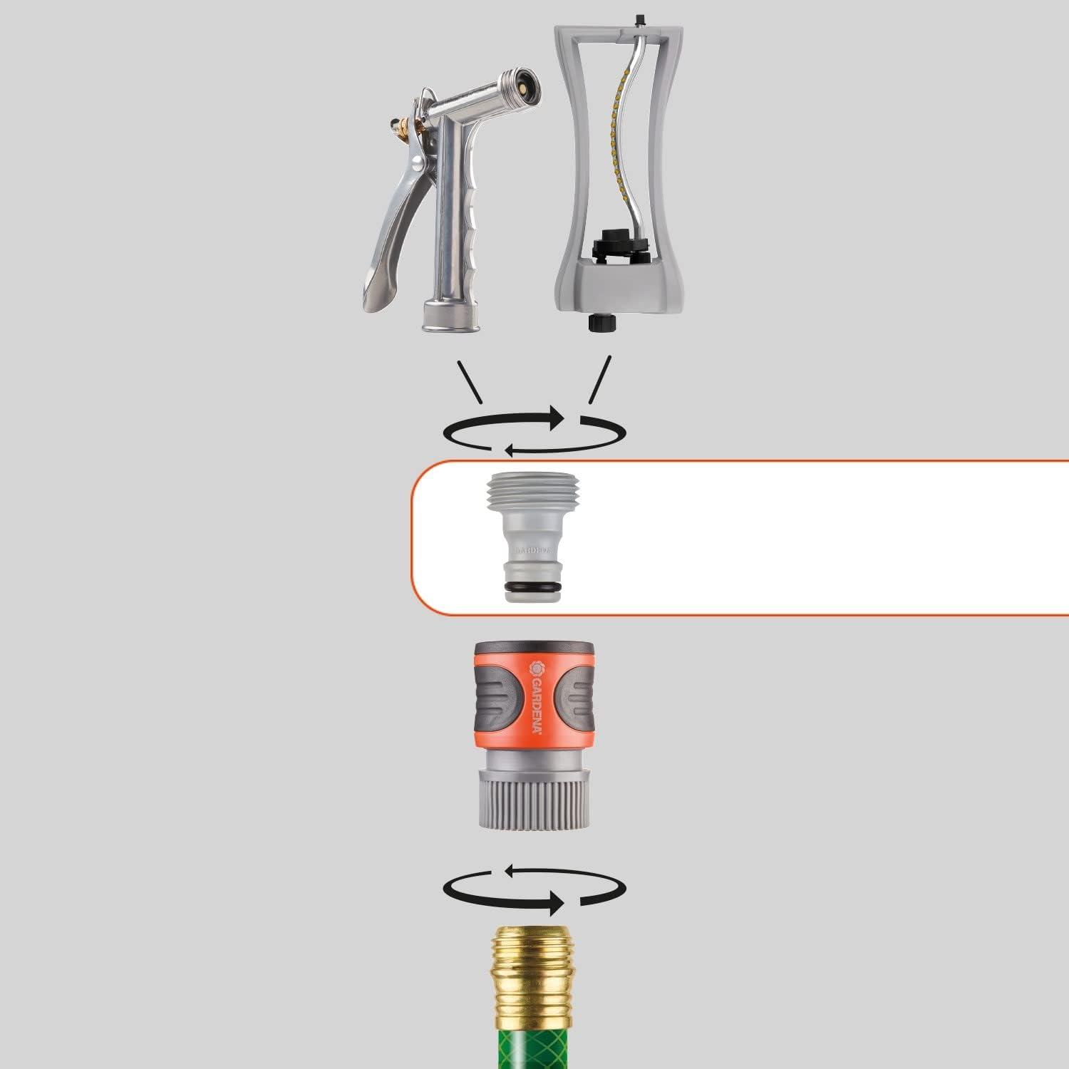 imageGARDENA 1827081 5 Piece Quick Connect Starter Set Fittings and Connectors For any 58 Inch or 12 Inch Garden Hose Sprinkler or Water Spray Nozzle Made In Germany5 Pack