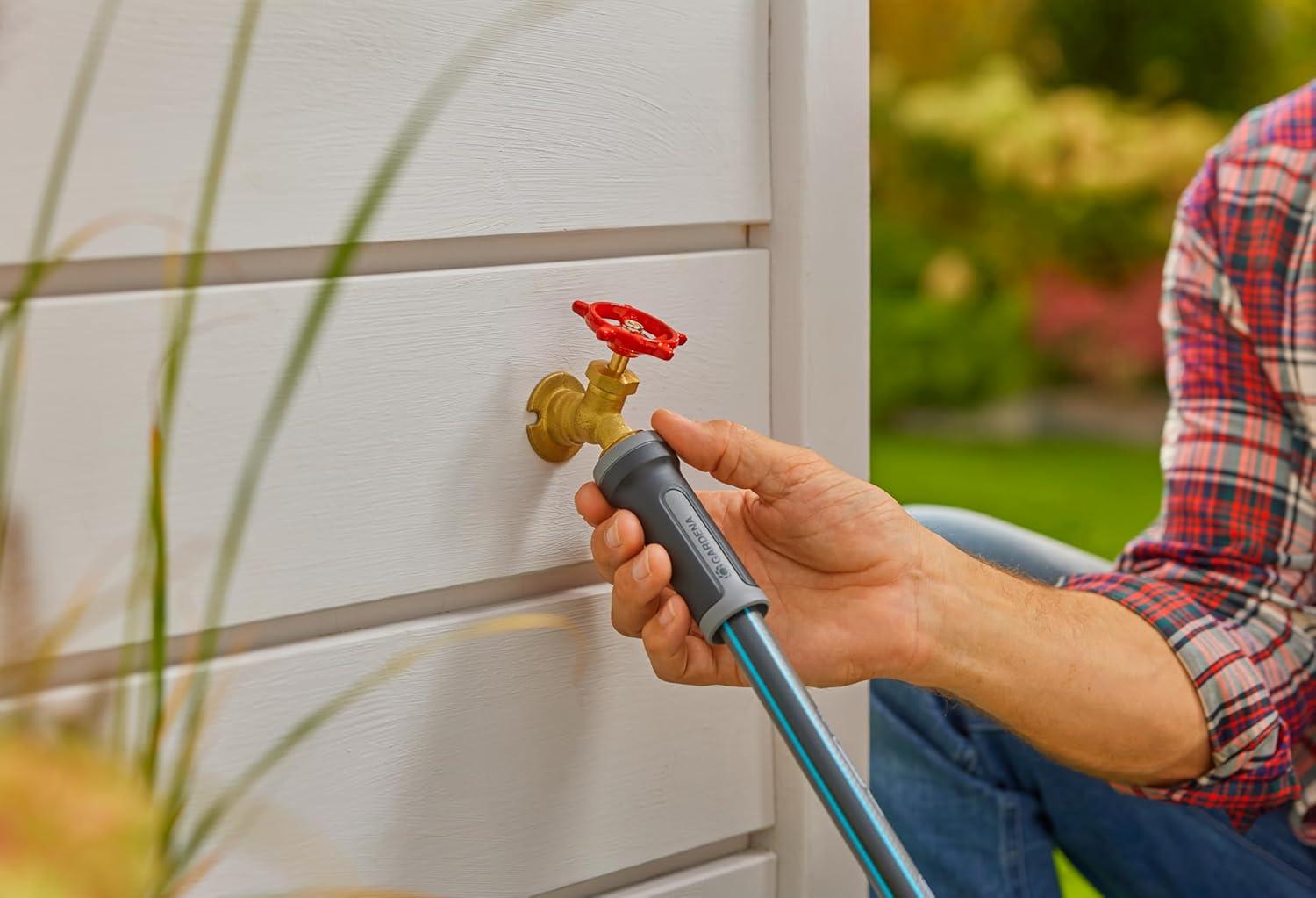 imageGARDENA 18630 Retractable Garden Hose Reel 115 x 12quot Wall Mounted Automatic Retraction ampamp Length Lock for Easy Watering Heavy Duty Swivel Bracket 180 Includes Nozzle Made in Europe100 ft