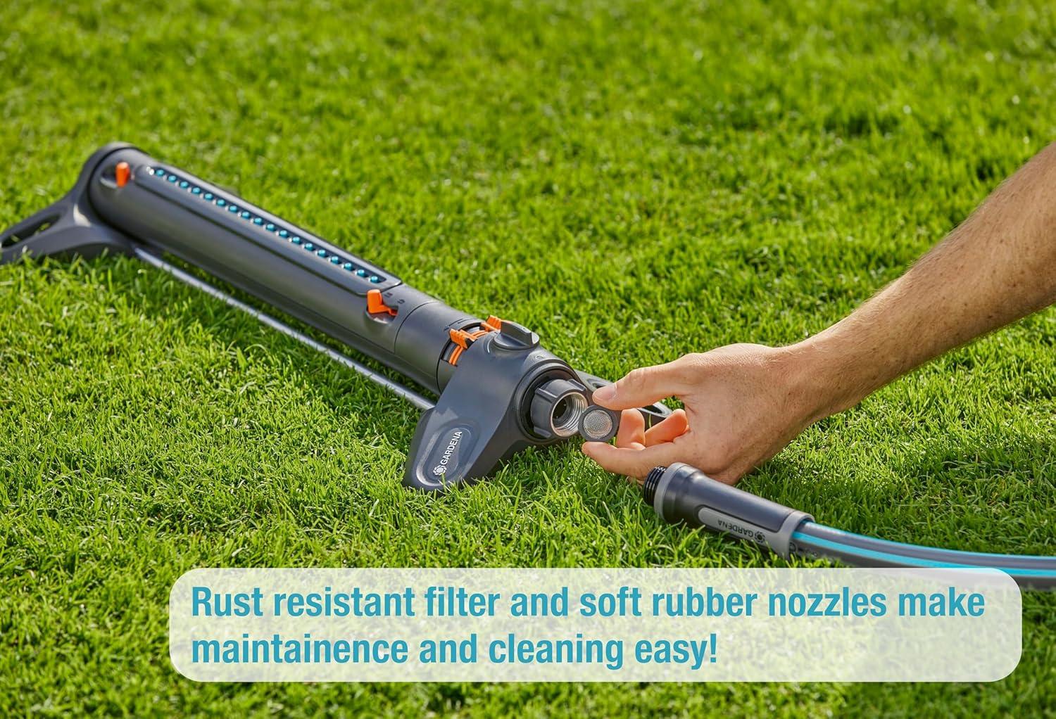 imageGARDENA 20570 Up to 3800 sq ft AquaZoom Adjustable Oscillating Yard Sprinkler for Watering Large Area Lawn and Garden Aquazoom Outdoor oscillating Sprinkler has Wide Heavy Duty Base3800 ft