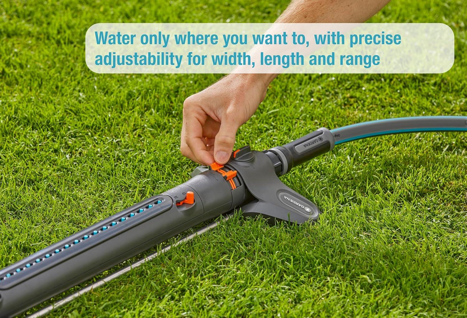 imageGARDENA 20570 Up to 3800 sq ft AquaZoom Adjustable Oscillating Yard Sprinkler for Watering Large Area Lawn and Garden Aquazoom Outdoor oscillating Sprinkler has Wide Heavy Duty Base3800 ft
