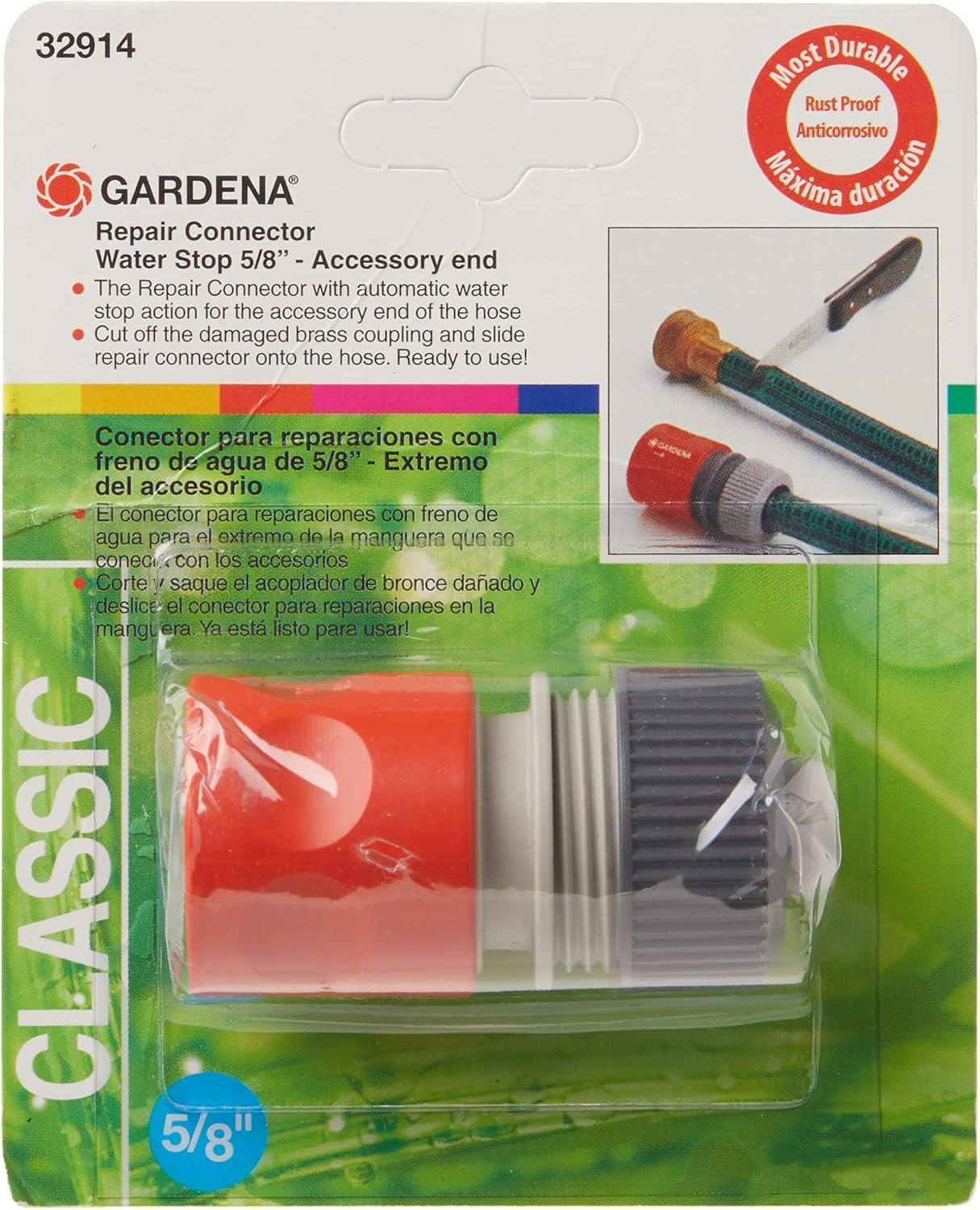 imageGARDENA 32914 58quot Accessory Hose Repair Connector with Water StopNo Size