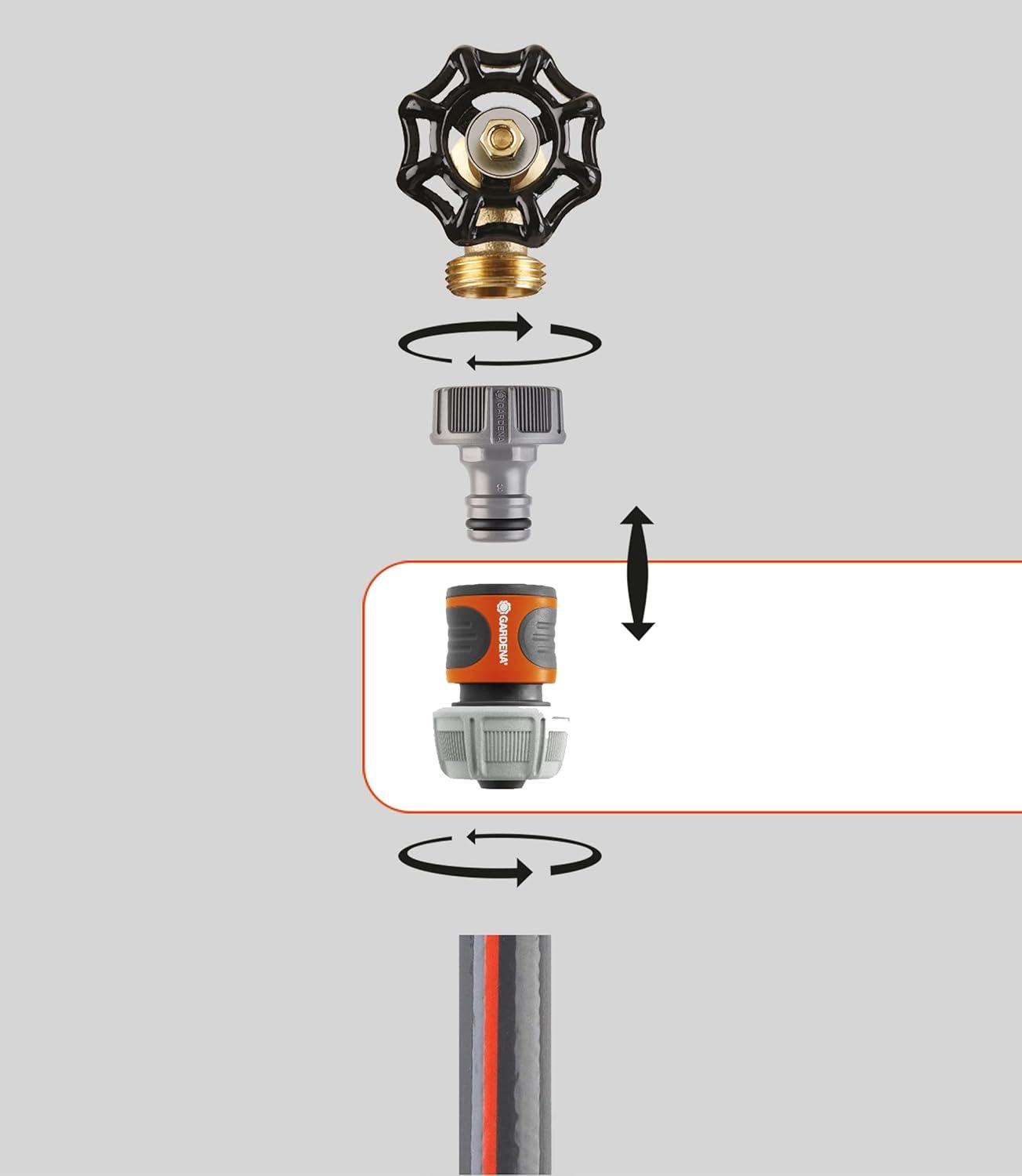 imageGARDENA 36826 58quot Faucet End Hose Repair Quick Connector Water StopNo Size