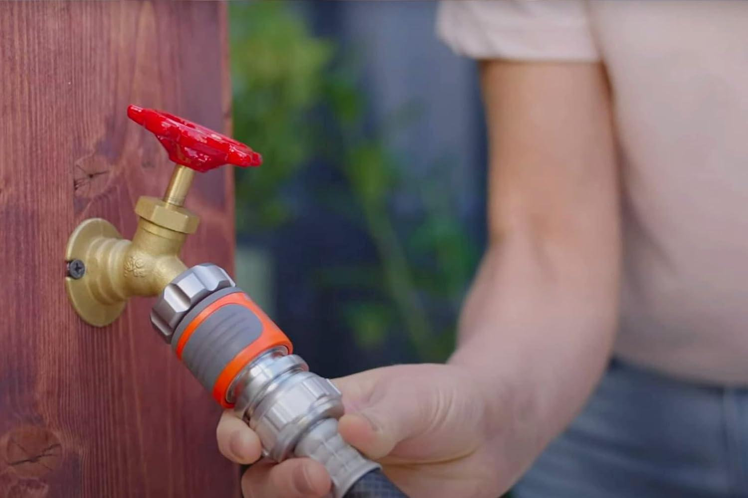 imageGARDENA 5Piece Premium Metal Quick Connect Garden Fittings Hose Attachment Kit for 58 Inch or 12 Inch Hose Quickly Attach Sprinklers Spray Nozzles and Accessories1 Set