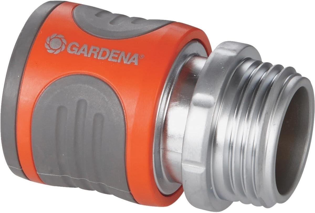 imageGARDENA 5Piece Premium Metal Quick Connect Garden Fittings Hose Attachment Kit for 58 Inch or 12 Inch Hose Quickly Attach Sprinklers Spray Nozzles and Accessories1 Set Pack of 10