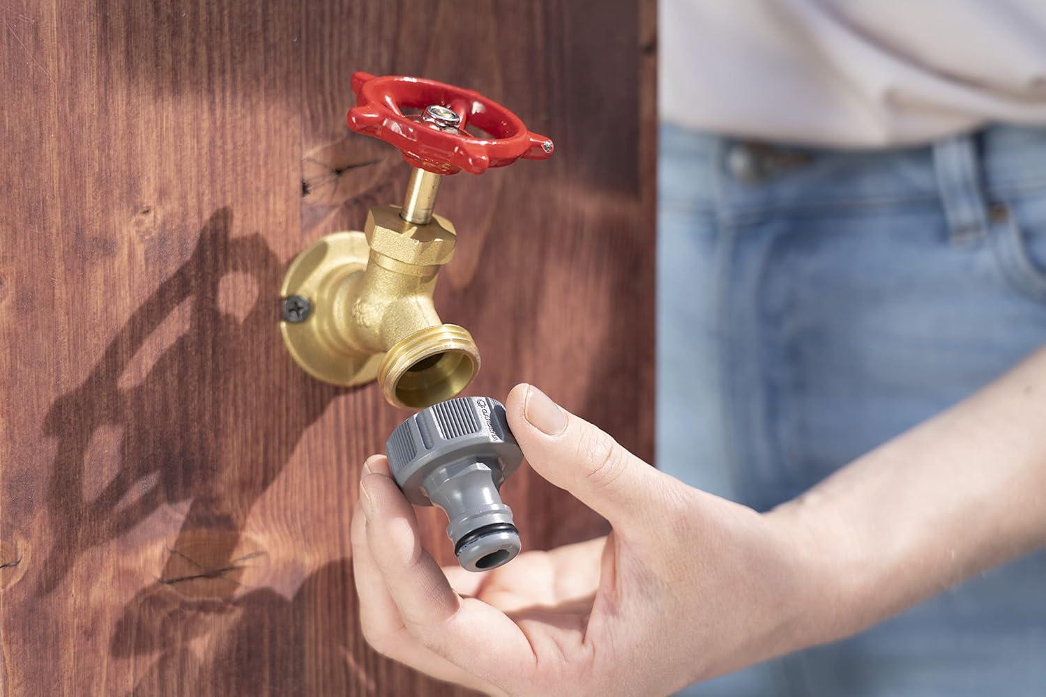 imageGARDENA 5Piece Premium Metal Quick Connect Garden Fittings Hose Attachment Kit for 58 Inch or 12 Inch Hose Quickly Attach Sprinklers Spray Nozzles and Accessories1 Set Pack of 10