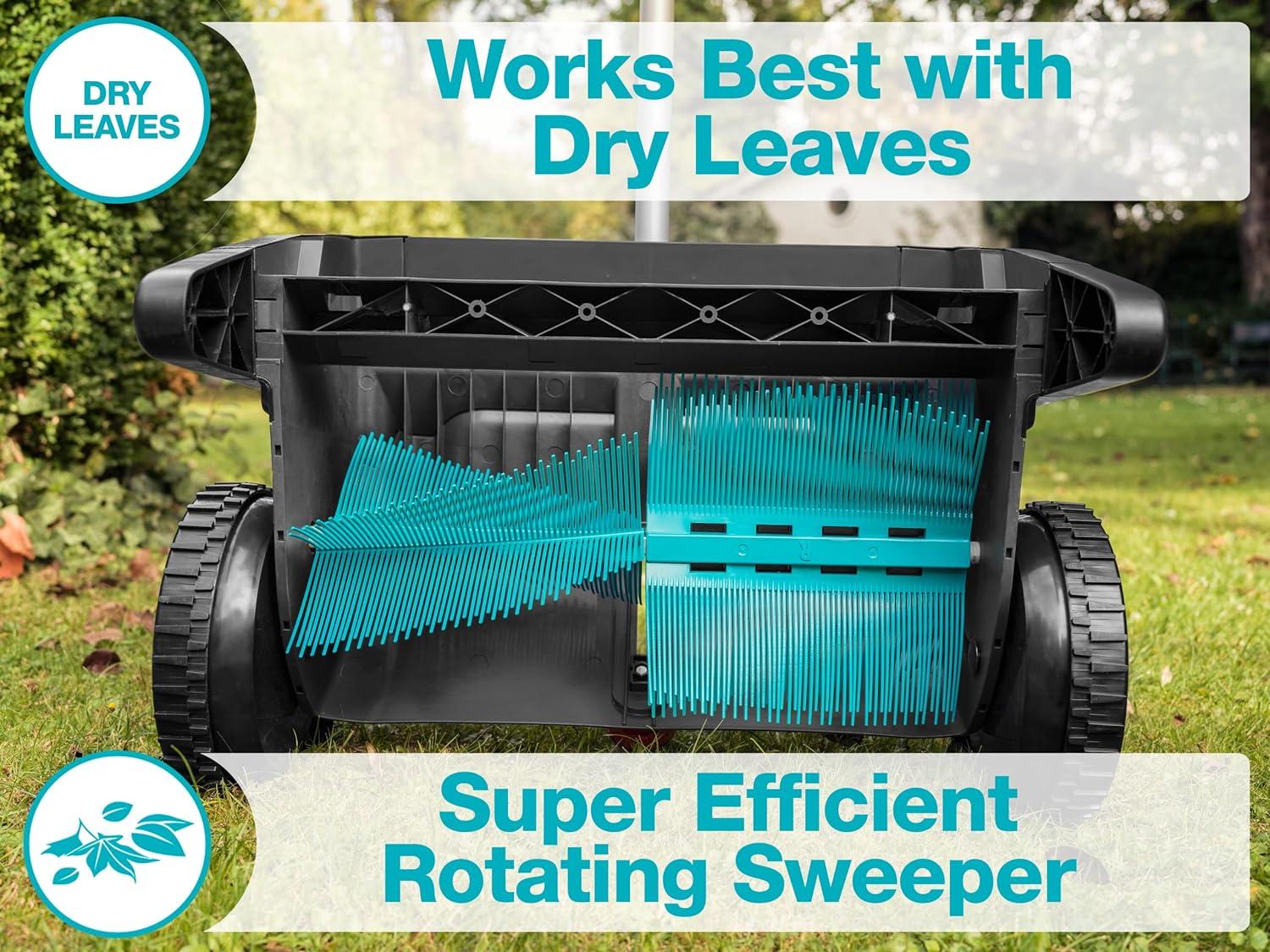 imageGardena 0356520 Lawn and Leaf Collector Durable and Easy to Manuever with Large Capacity 32 cu ft Mesh Collection Hopper Bag 5 Year Warranty