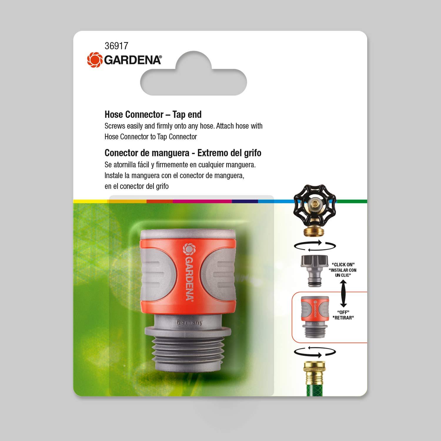 imageGardena 36917 Hose Connector Orange and Grey