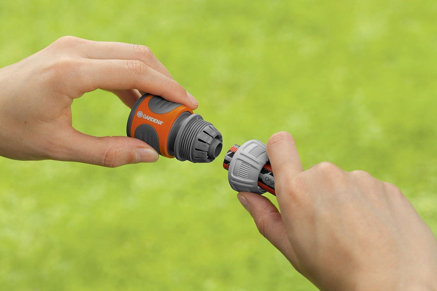 imageGardena 36930 58quot Accessory End Hose Repair Connector Set Includes Repair Connector and Accessory Adapter for Repairing Hoses and Adapting to The Original System Made in Germany