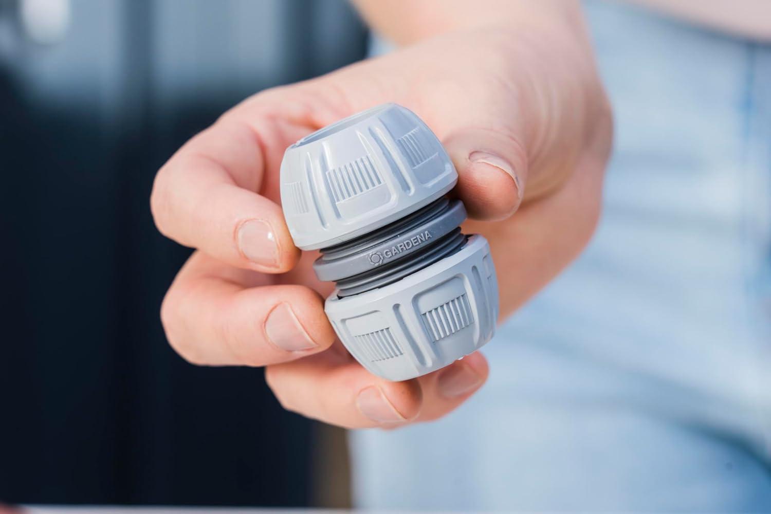 imageGardena 36935 Hose Repair Kit 58quot inch Hose End Connector Mender for Garden Hose Fittings Leak Repair Set for Water Hose Made in Germany1 Count Pack of 1