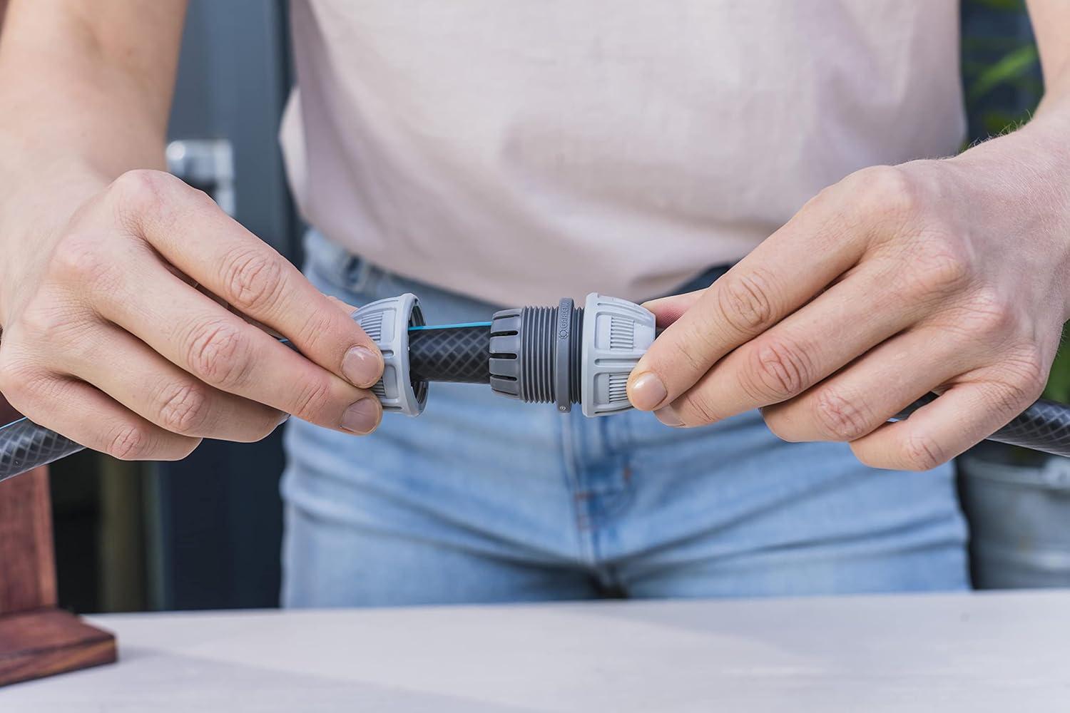 imageGardena 36935 Hose Repair Kit 58quot inch Hose End Connector Mender for Garden Hose Fittings Leak Repair Set for Water Hose Made in Germany1 Count Pack of 1