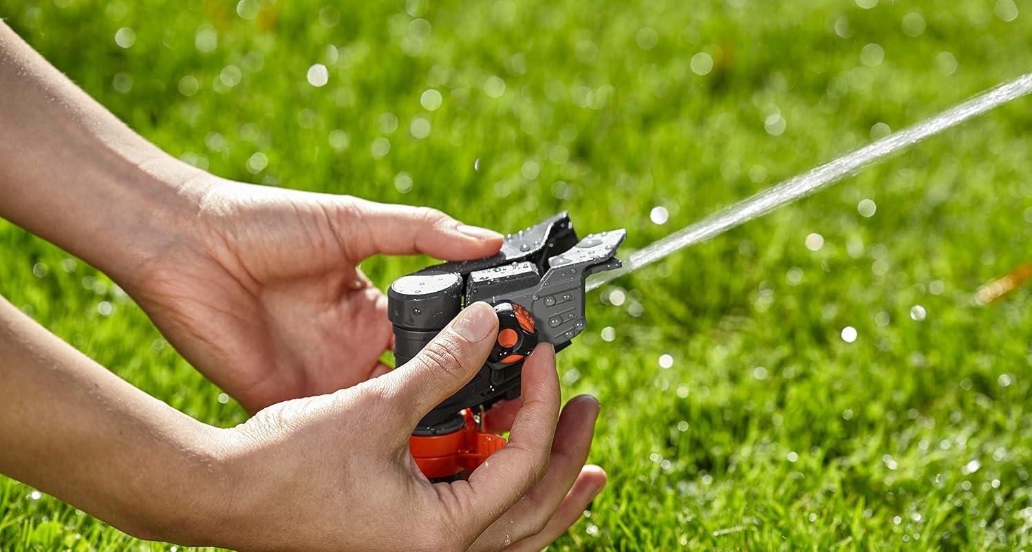 imageGardena 38142 Classic Impulse Sprinkler on Weighted Sled Base Include Original Gardena Quick Connect for Quick and Easy Attachment to Your Hose