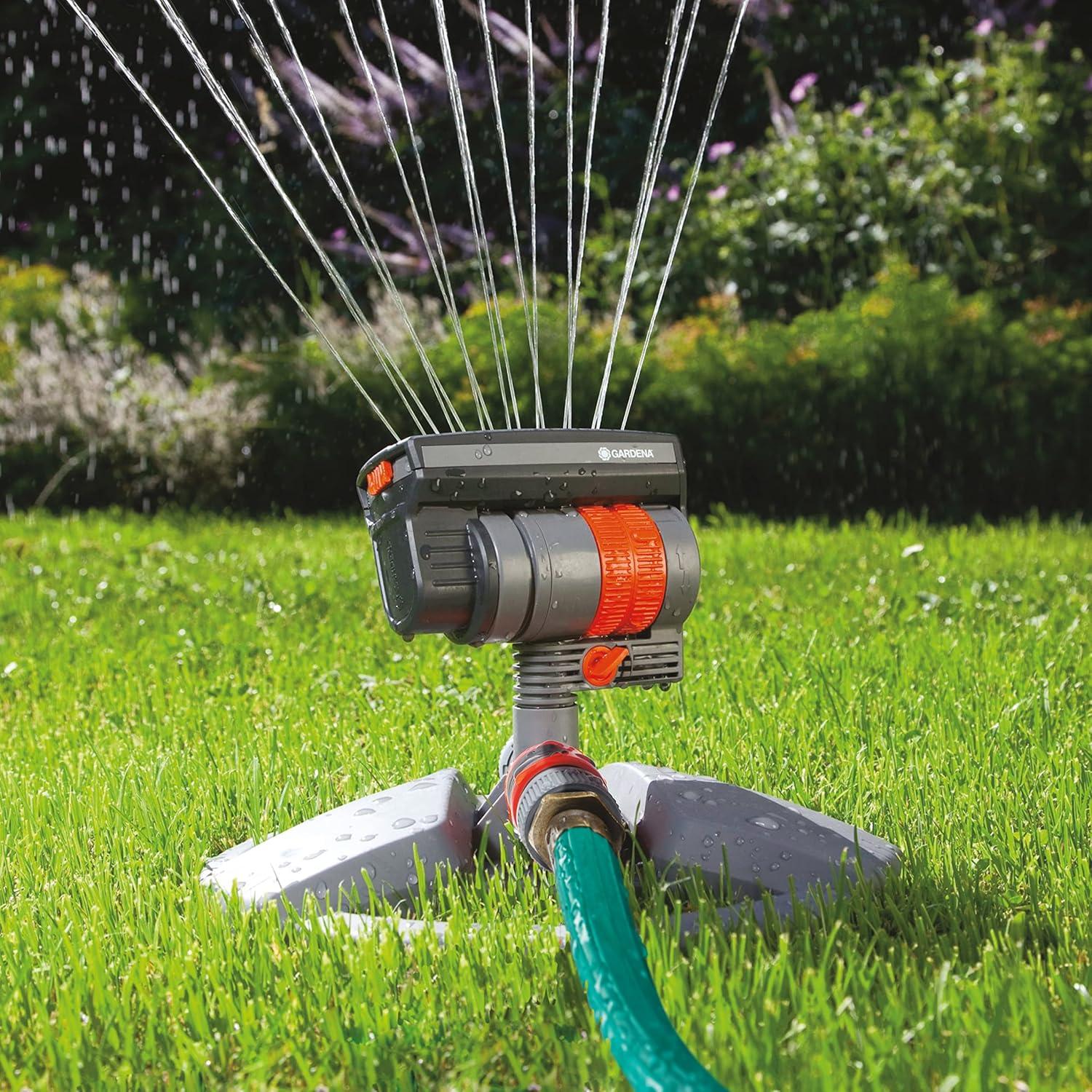 imageGardena 6984BZMX ZoomMaxx Adjustable Sprinkler with Built in Timer Weighted Base for Precise Watering up to 2300 Sq Ft Compatible with Any Hose Brand Made in Germany 5 Year WarrantyWeighted Base