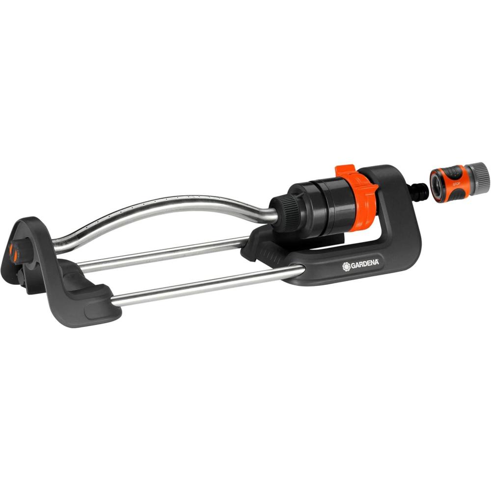 imageGARDENA 18700 Up to 2400 sq ft Adjustable Oscillating Yard Sprinkler for Watering Large Area Lawn and Garden Gardena Outdoor oscillating sprinklers Have Wide Heavy Duty Base2400 ft