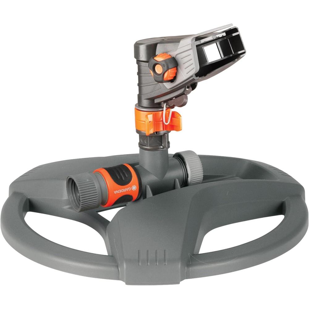 imageGardena 38142 Classic Impulse Sprinkler on Weighted Sled Base Include Original Gardena Quick Connect for Quick and Easy Attachment to Your Hose