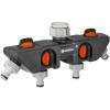 imageGardena 38194 Four Channel Water Distributor Garden Hose Valve GreyOrange