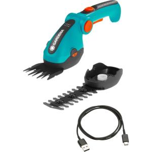GARDENA (09888) Cordless Hedge Trimmer and Grass Shears, Electric Garden Tools for Battery Trimming of Lawn Edges, Shrubs, and Bushes. Handheld with 80 Min Runtime.