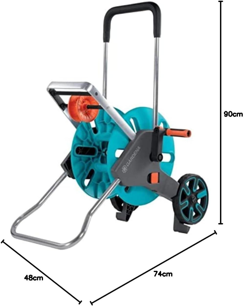 imageGardena 1851580 Frost Proof Hose Cart with Builtin Hose Guide Includes 5 ft Connection Hose and Adapters Holds 195 ft 12 Hose Durable Construction Made in Germany Turquoise58