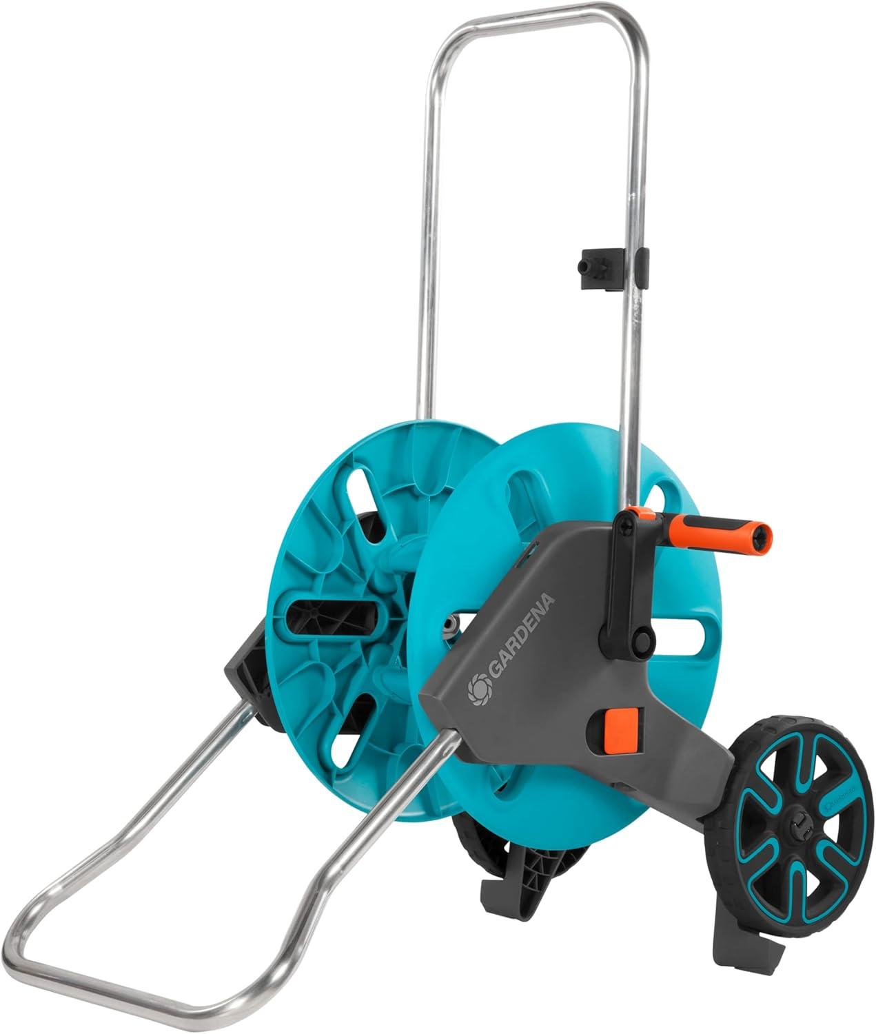 imageGardena 1851580 Frost Proof Hose Cart with Builtin Hose Guide Includes 5 ft Connection Hose and Adapters Holds 195 ft 12 Hose Durable Construction Made in Germany Turquoise58