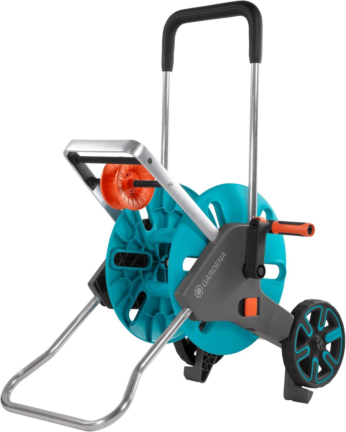 imageGardena 1851580 Frost Proof Hose Cart with Builtin Hose Guide Includes 5 ft Connection Hose and Adapters Holds 195 ft 12 Hose Durable Construction Made in Germany Turquoise12