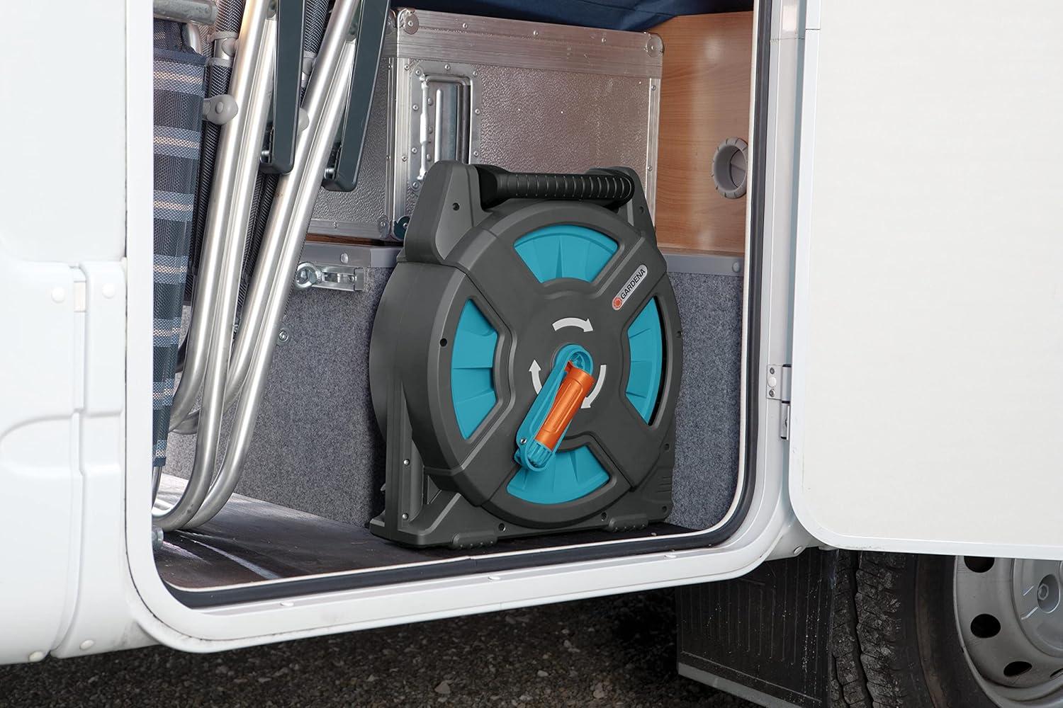 imageGardena 266280 Classic Garden Hose Reel Set Includes 54Foot 38Inch Hose Adapters and Adjustable Nozzle Made in Germany