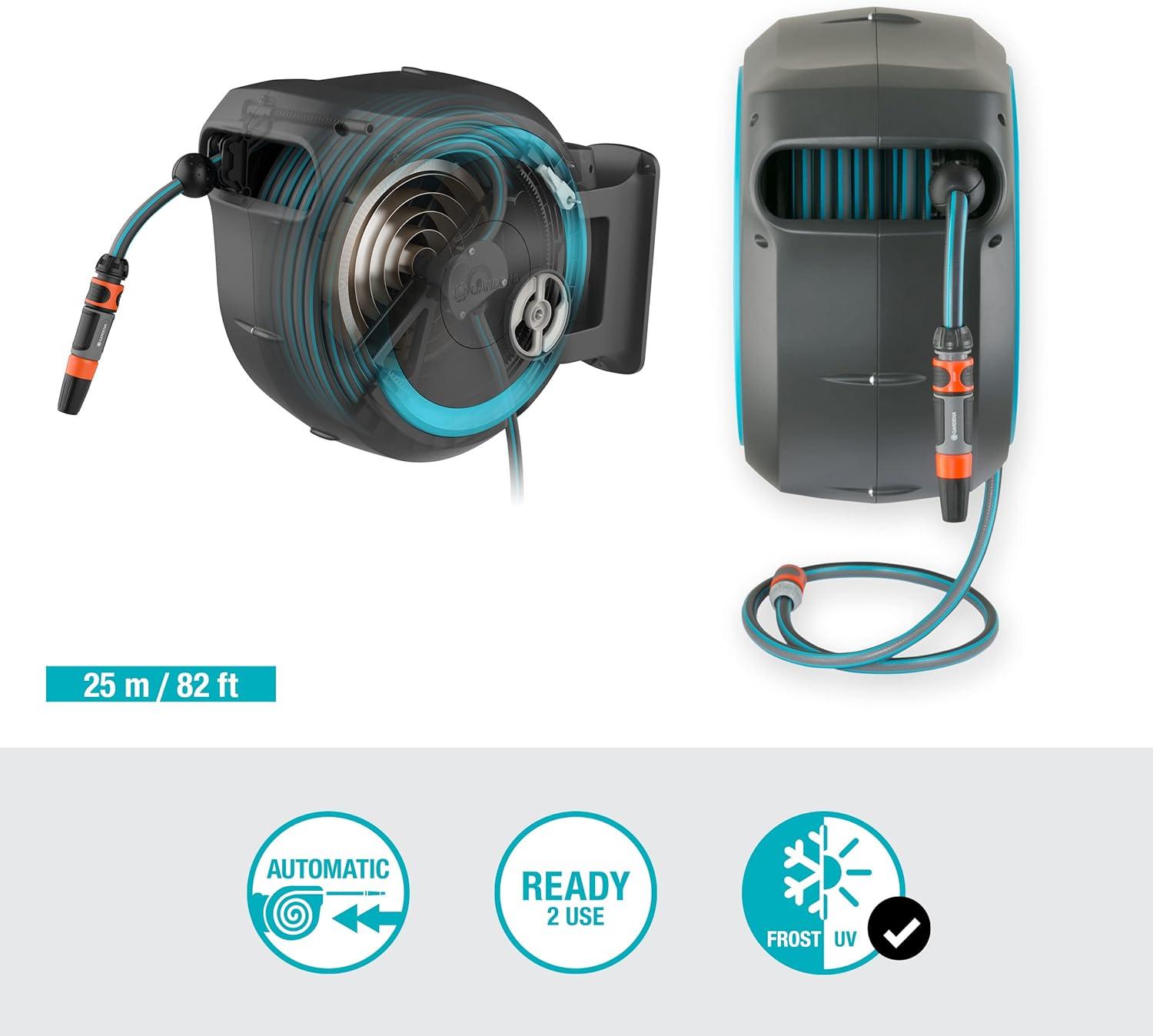 imageGARDENA Dvidoir automatique mural gardena rollup ml 25 m bleu 1862020Turquoise