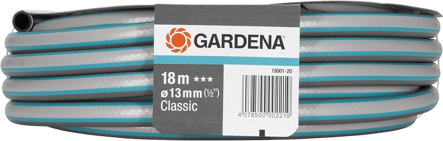 imageGardena Action de tuyau classique 13 mm 12 Pouce 18 m tuyau de jardin universel en tissu cross robuste impression de 22 bars rsistant aux UV sans pices systme 180012018 m 12