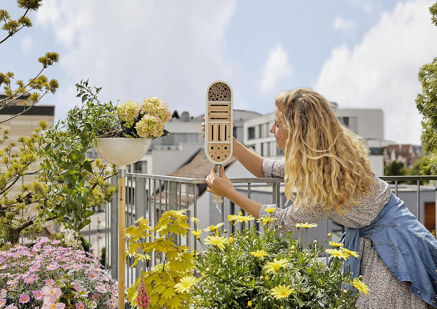 imageGardena ClickUp Manche Poigne Fixation Solide pour Tous Les modles ClickUp Bois de mlze certifi FSC Maintien scuris 1130020Support pour balcon