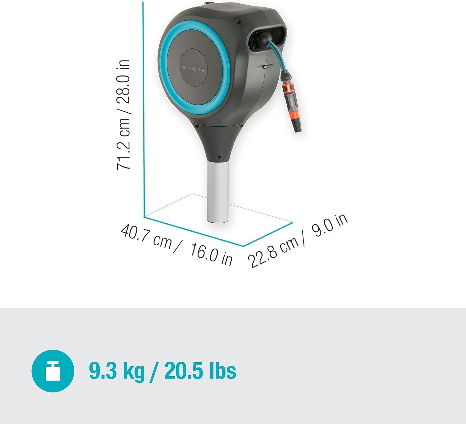 imageGardena Coffre de tuyau de jardin RollUp S turquoise 15 m Coffre tuyau pivotant guide tuyau intgr avec tuyau de qualit Gardena de 15 m piquet de terre et aide au montage 1860420Turquoise
