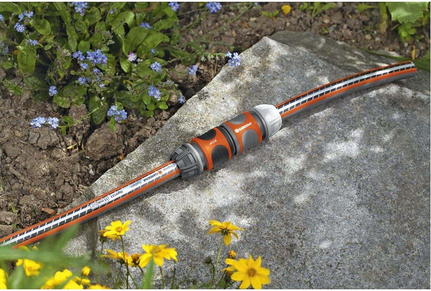 imageGardena Couplage pice de raccordement pour la connexion de tuyauterie scurise raccordement de deux tuyaux pour lextension la transition de tuyaux de 19 mm 34 13 mm 12 293120