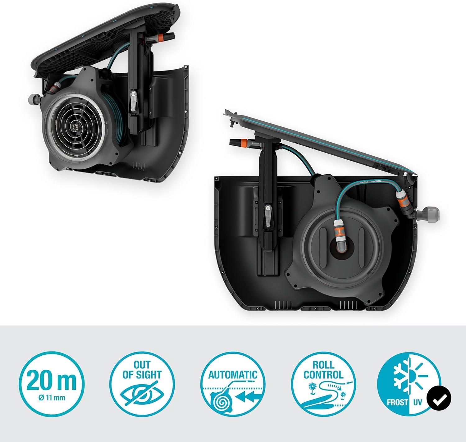 imageGardena Dvidoir darrosage couvert RollUp M tuyau de 20 m installation souterraine discrte fonction denroulement automatique rsistant aux intempries 1865020