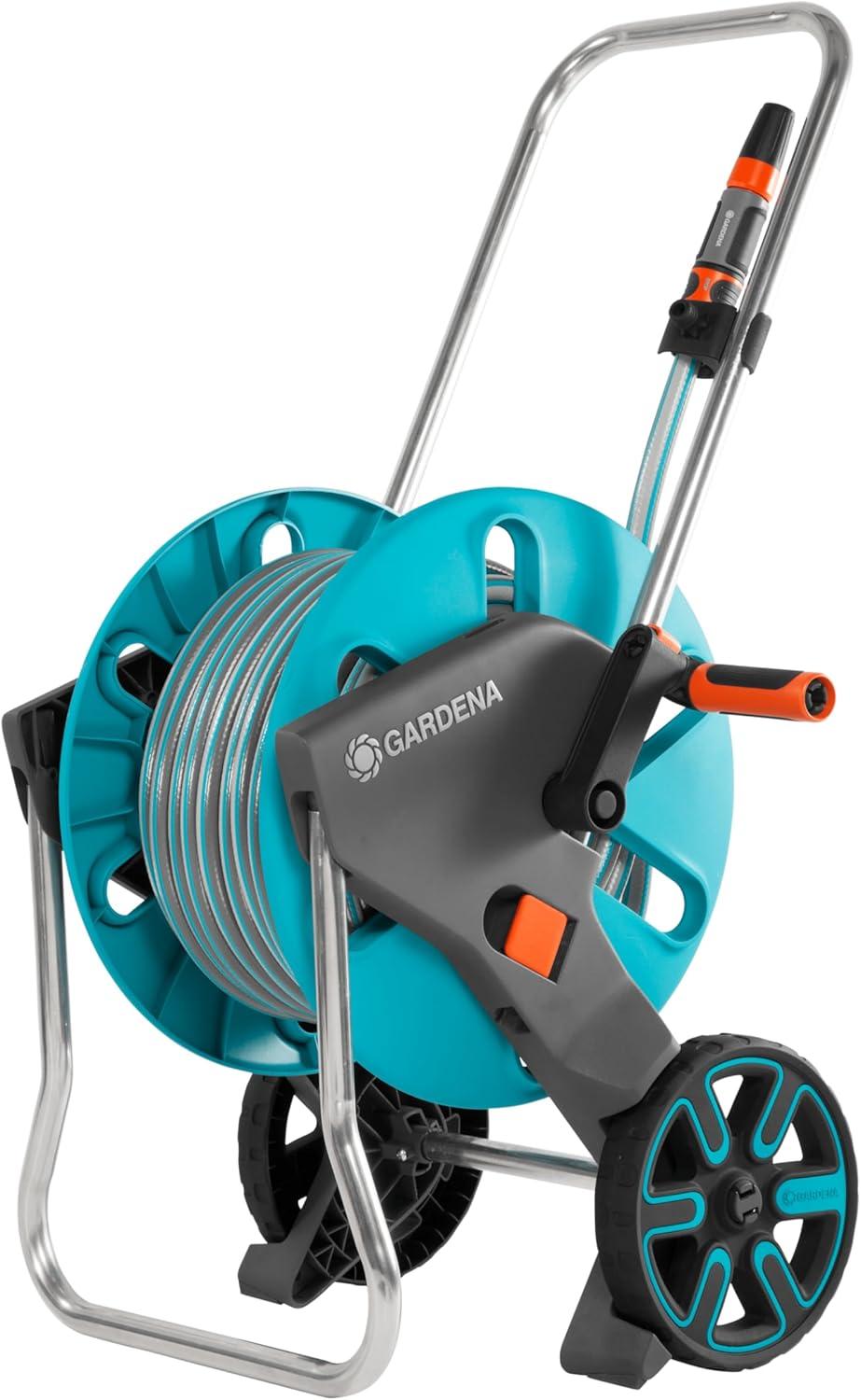 imageGardena Dvidoir mtallique sur roues AquaRoll M Argent Orange Noir CleverRoll M mtalCleverRoll M