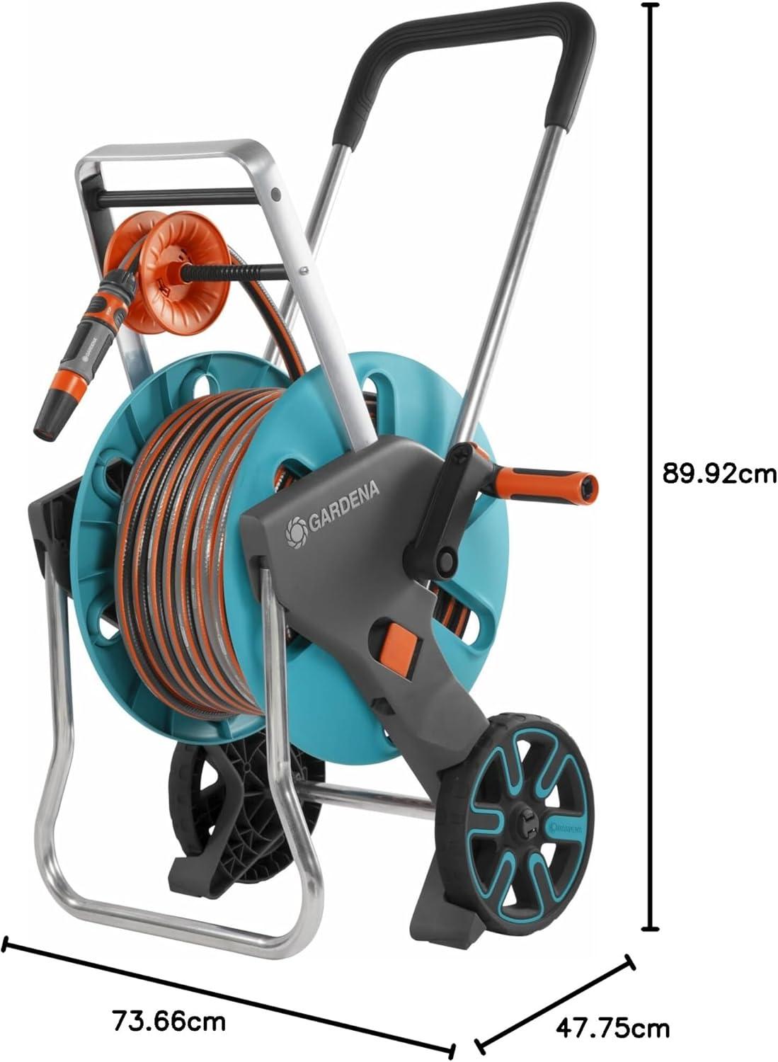 imageGardena Dvidoir mtallique sur roues AquaRoll M Argent Orange Noir CleverRoll M mtalCleverRoll M Easy
