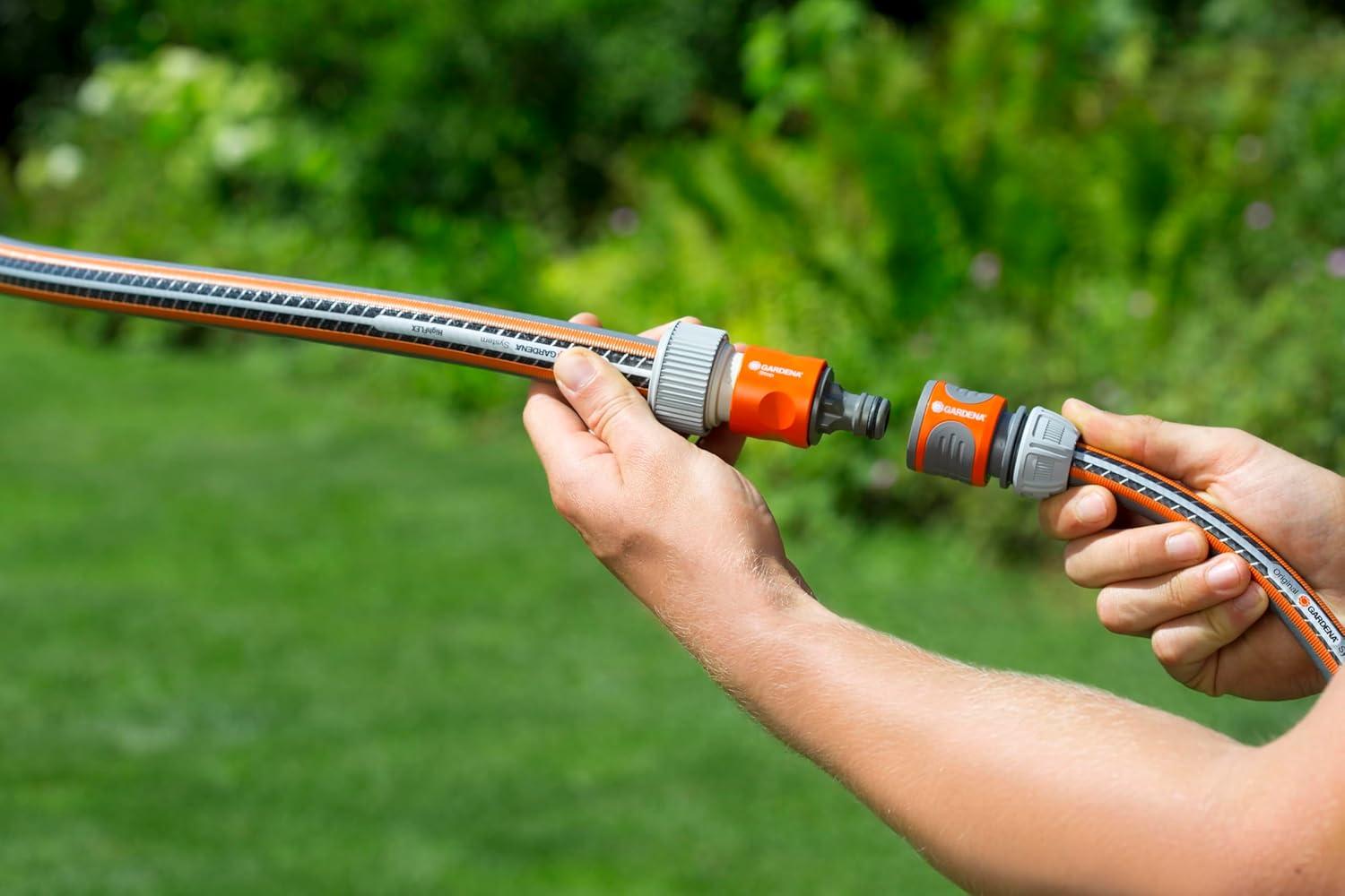 imageGardena Pice de transition systme professionnelle avec Waterstop Pice de tuyau pour la connexion lextrmit du tuyau adapte 19 mm 34 Pouce tuyaux 281420Pice de transition avec arrt deau