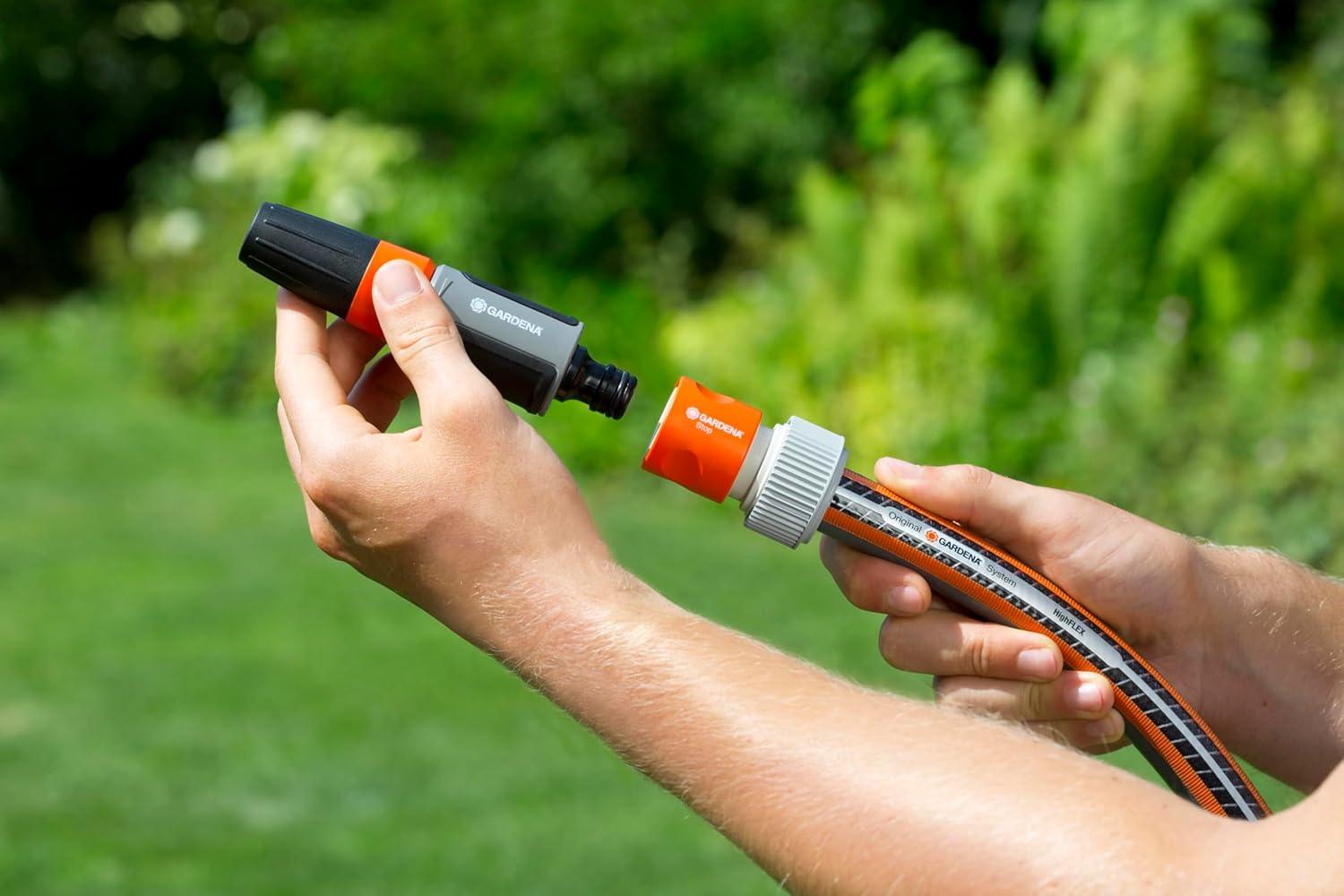imageGardena Pice de transition systme professionnelle avec Waterstop Pice de tuyau pour la connexion lextrmit du tuyau adapte 19 mm 34 Pouce tuyaux 281420Pice de transition avec arrt deau