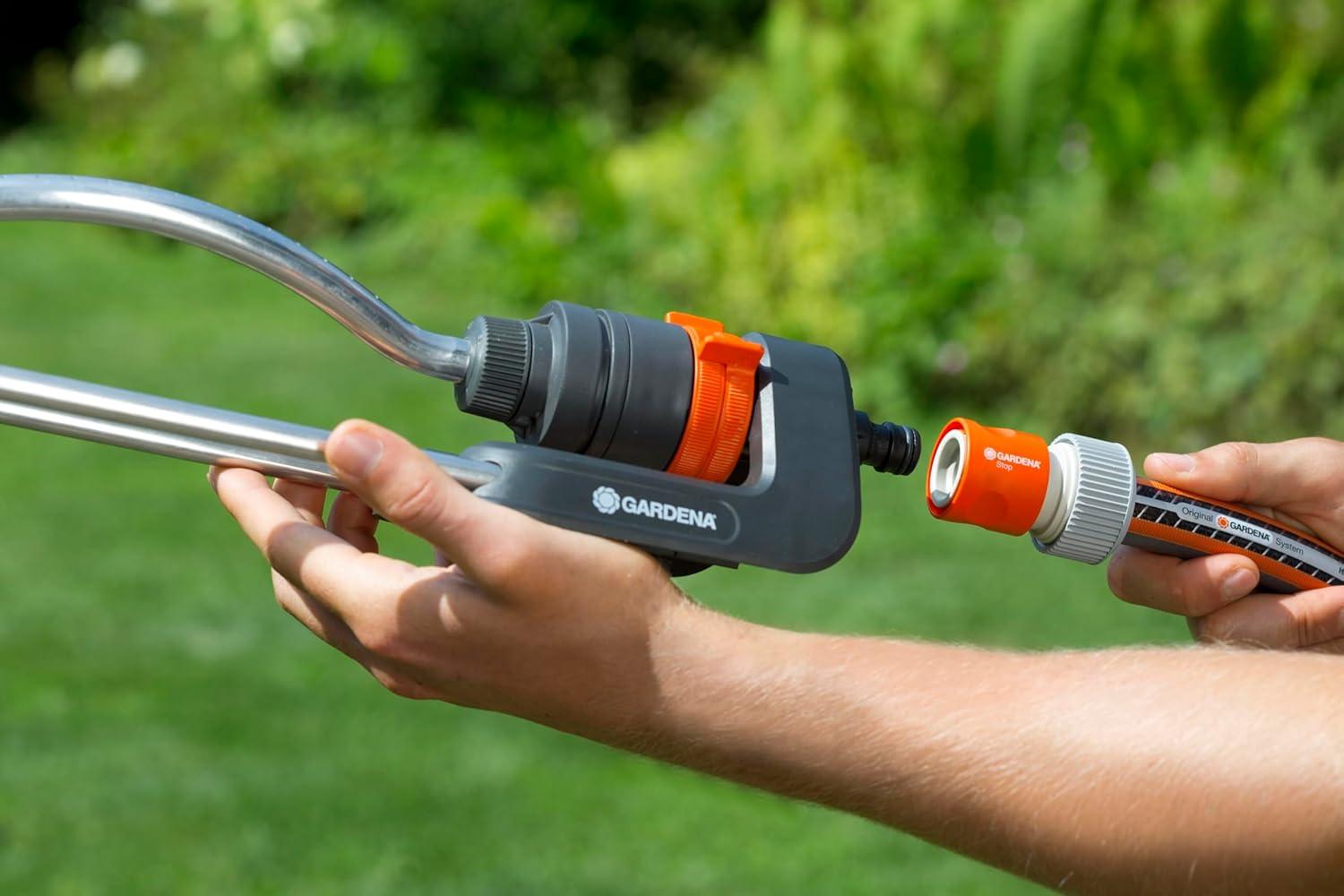 imageGardena Pice de transition systme professionnelle avec Waterstop Pice de tuyau pour la connexion lextrmit du tuyau adapte 19 mm 34 Pouce tuyaux 281420Pice de transition avec arrt deau