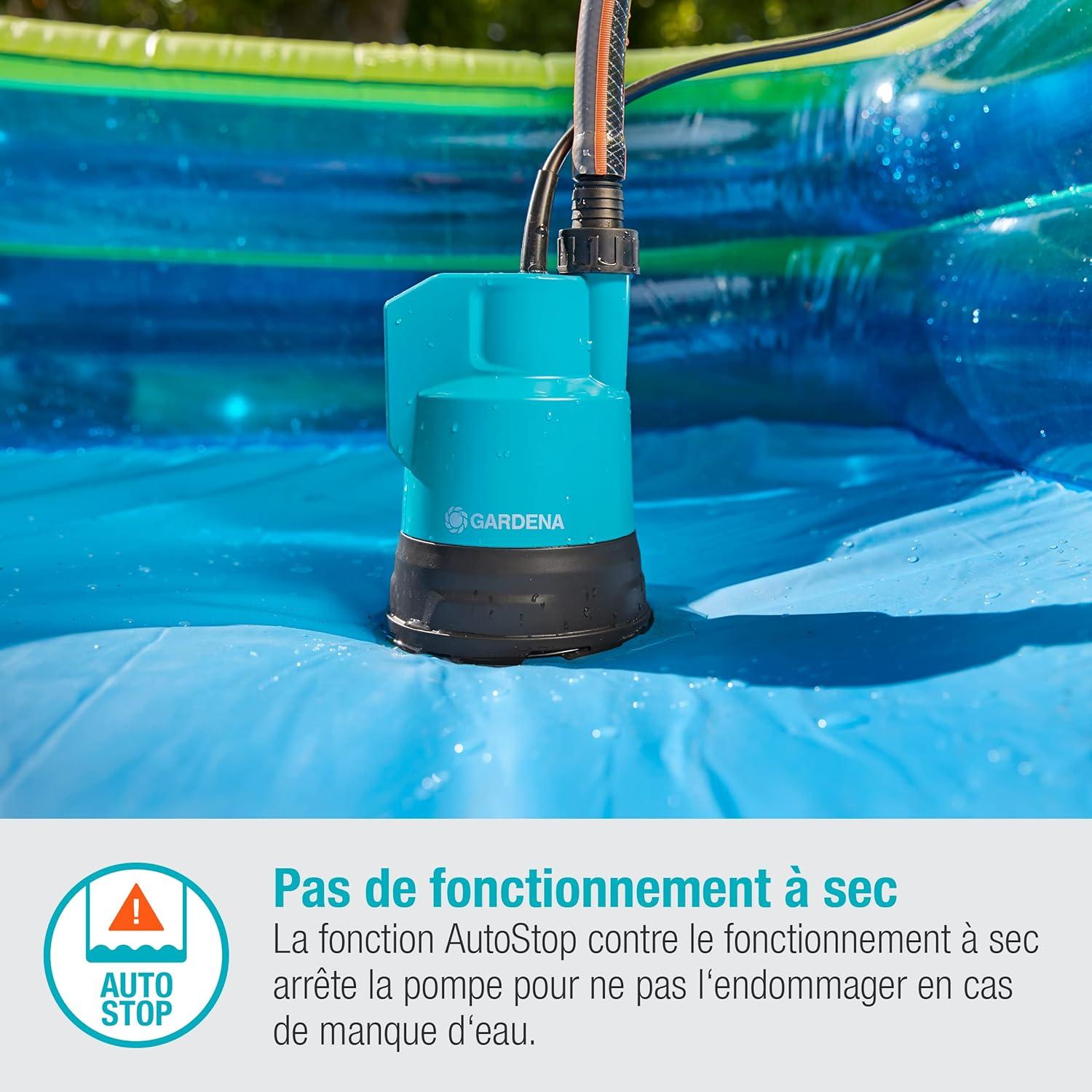 imageGardena Pompe collecteur de pluie sans fil 20002 18 V P4A sans bat Pompe dvacuation submersible sans fil filtre intgr protection contre la marche sec dbit 2000 lh 1460255sans batterie