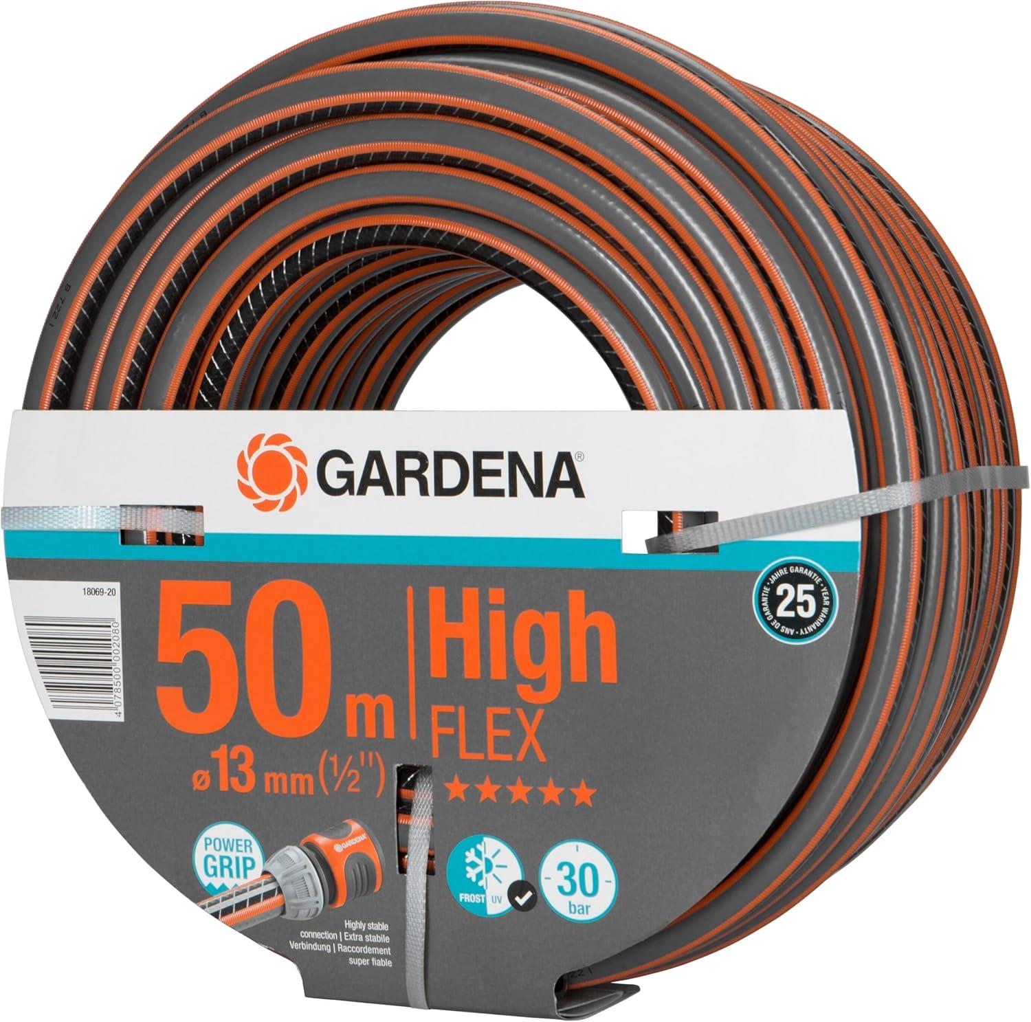 imageGardena Tuyau Highflex Comfort 13 mm 12 Pouce 50 m Tuyau de jardin avec profil de puissance pression de 30 bars stable dimensionnellement rsistant aux UV emball 1806920Tuyau HighFlex pratique