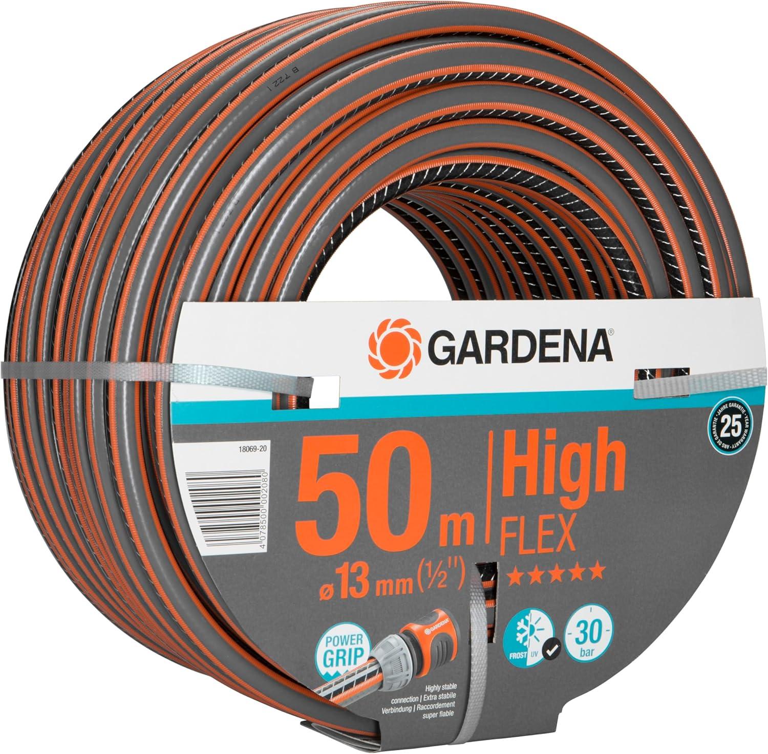 imageGardena Tuyau Highflex Comfort 13 mm 12 Pouce 50 m Tuyau de jardin avec profil de puissance pression de 30 bars stable dimensionnellement rsistant aux UV emball 1806920Tuyau HighFlex pratique