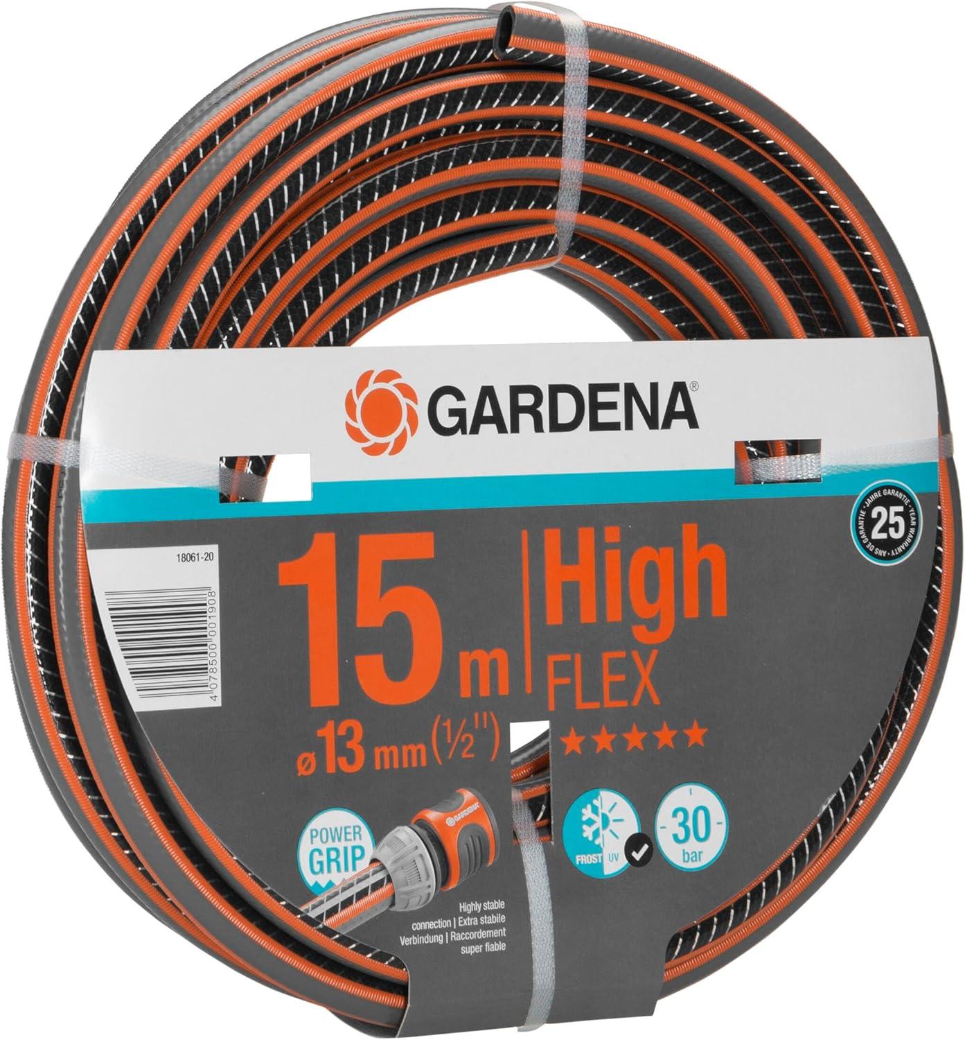 imageGardena Tuyau Highflex Confort 13 mm 12 Pouce 15 m Tuyau de jardin avec profil de puissance pression de 30 bars stable dimensionnellement rsistant aux UV 180612015 m 12