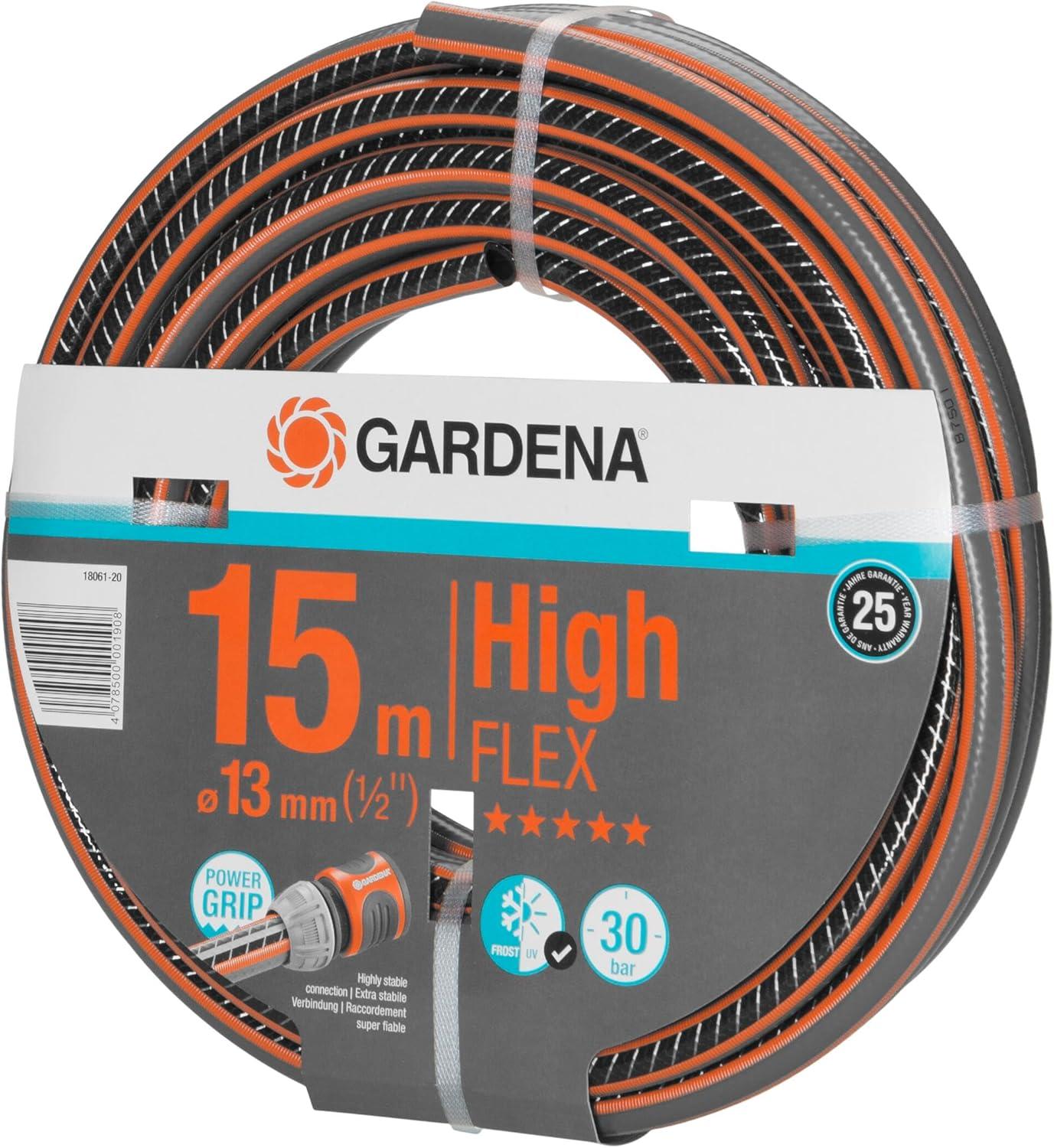 imageGardena Tuyau Highflex Confort 13 mm 12 Pouce 15 m Tuyau de jardin avec profil de puissance pression de 30 bars stable dimensionnellement rsistant aux UV 180612015 m 12